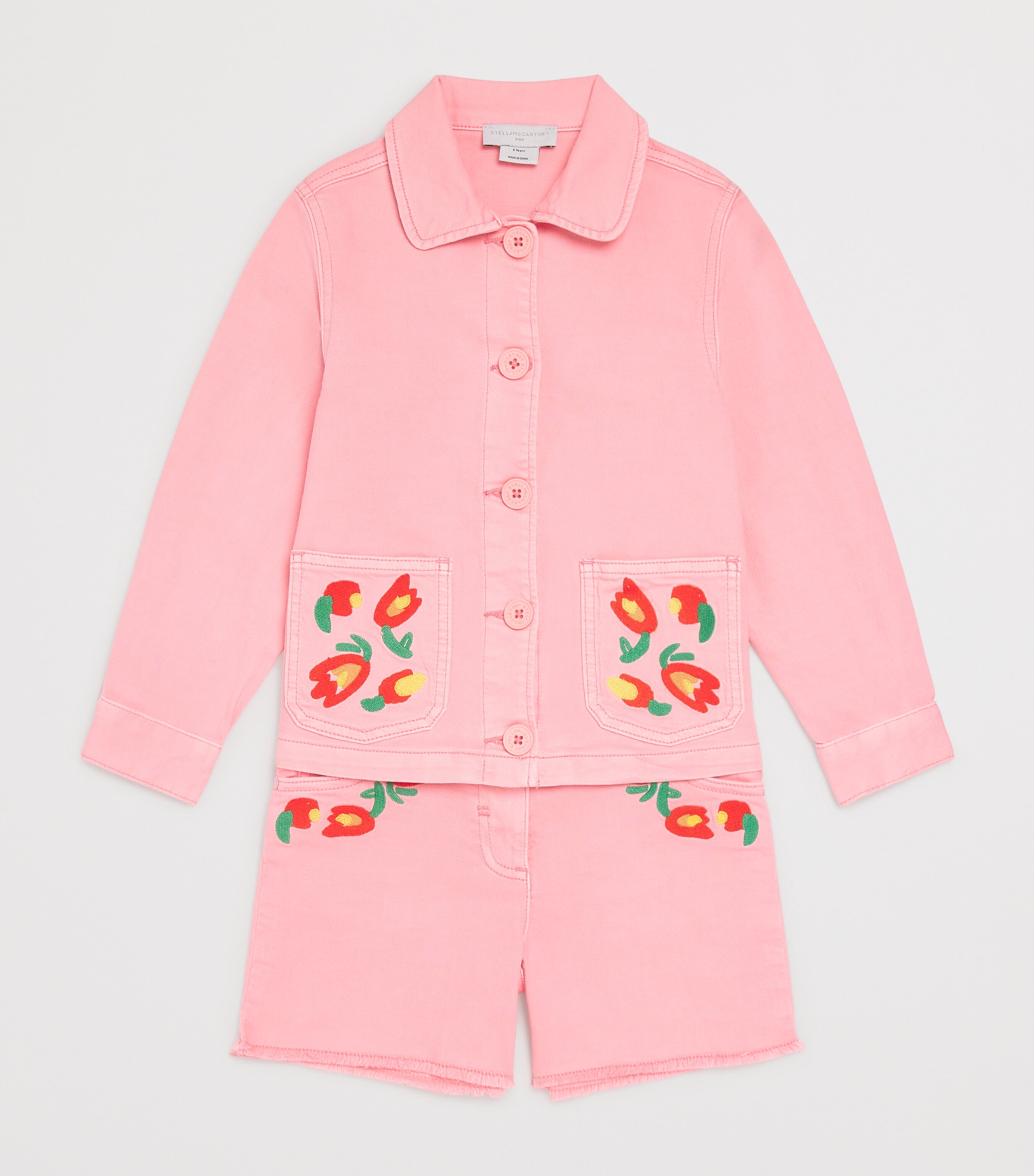 Embroidered Denim Jacket (2-14 Years) 509PINK Image 3