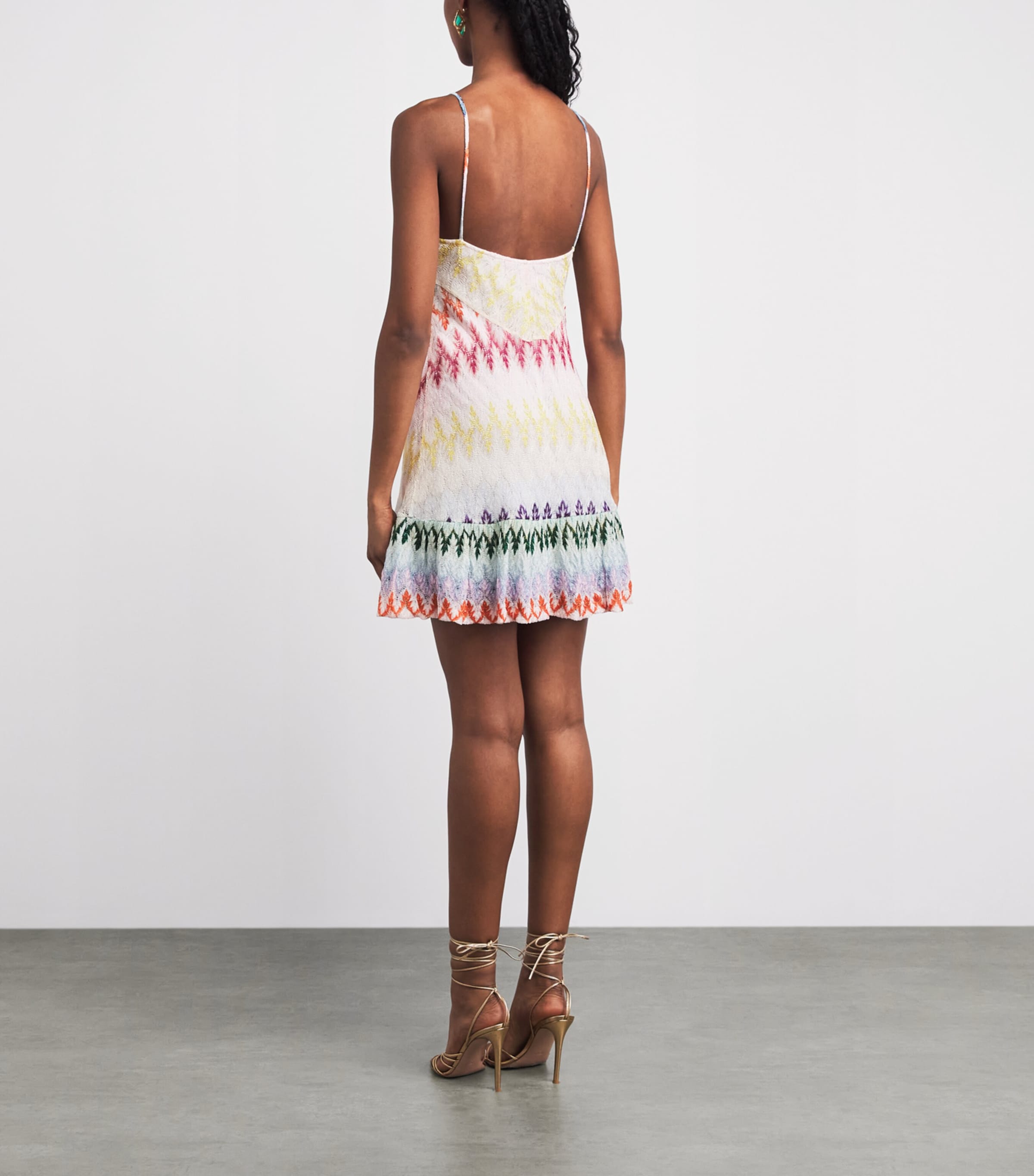 Missoni Womens Metallic Zigzag Mini Dress Mlti/white Bse Image 4