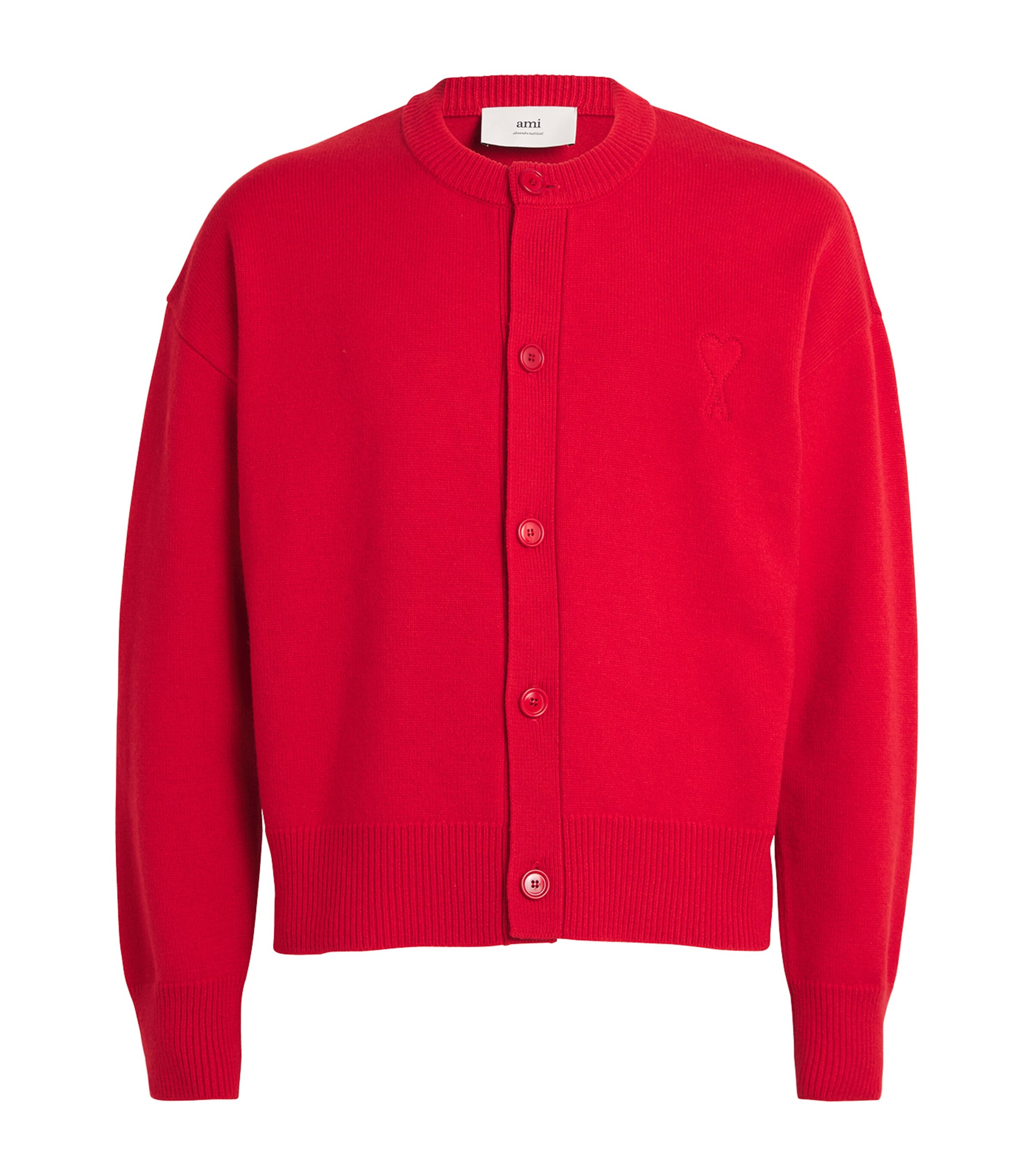 AMI Paris Mens Wool-Cashmere Cardigan Image 1