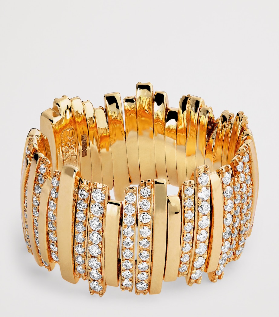 Yellow Gold and Diamond Classic Fireworks Ring (Size 6.5) 18K YG/WD Image 4