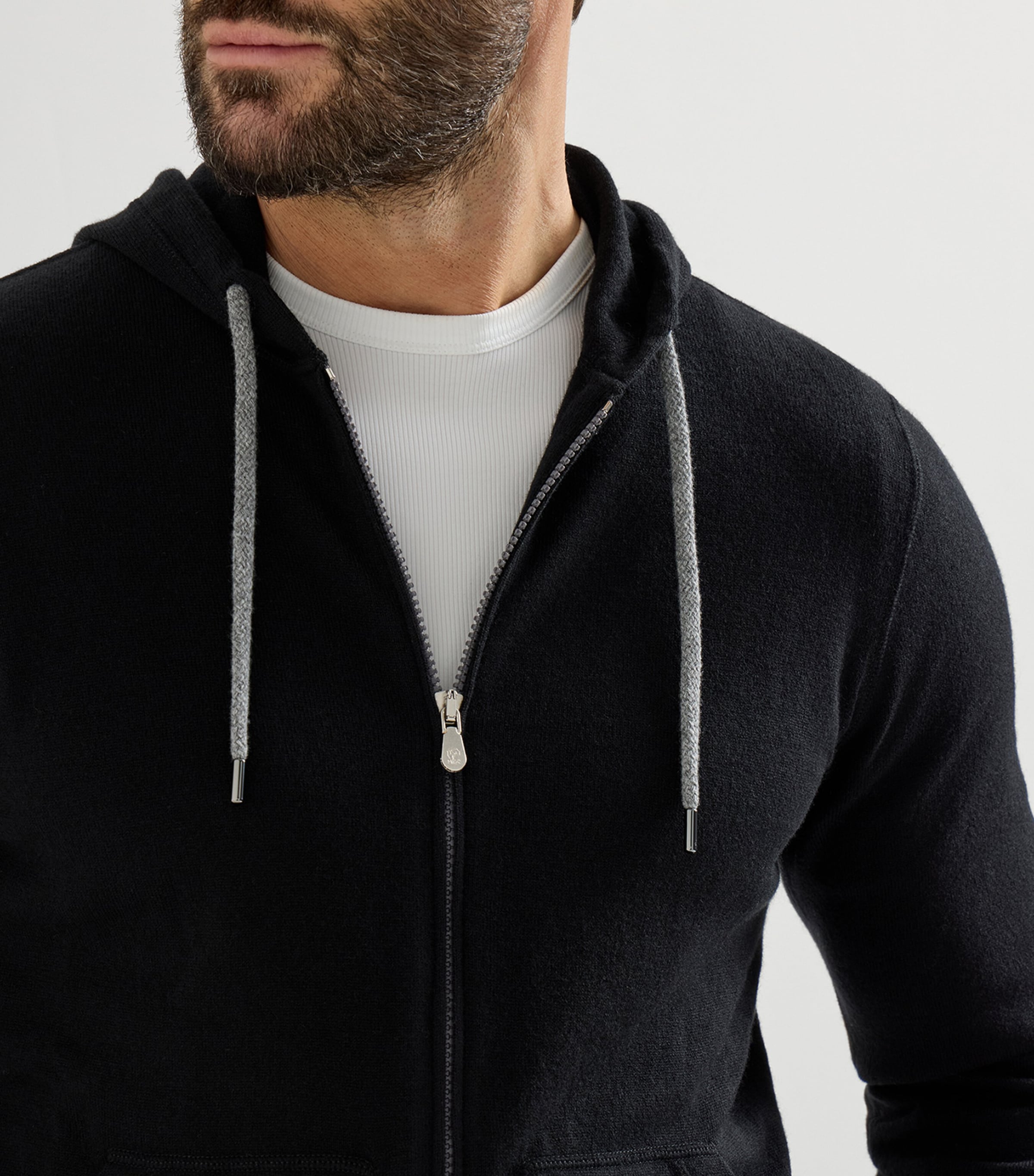 Brunello Cucinelli Black Cashmere Zip-Up Hoodie | Harrods UK