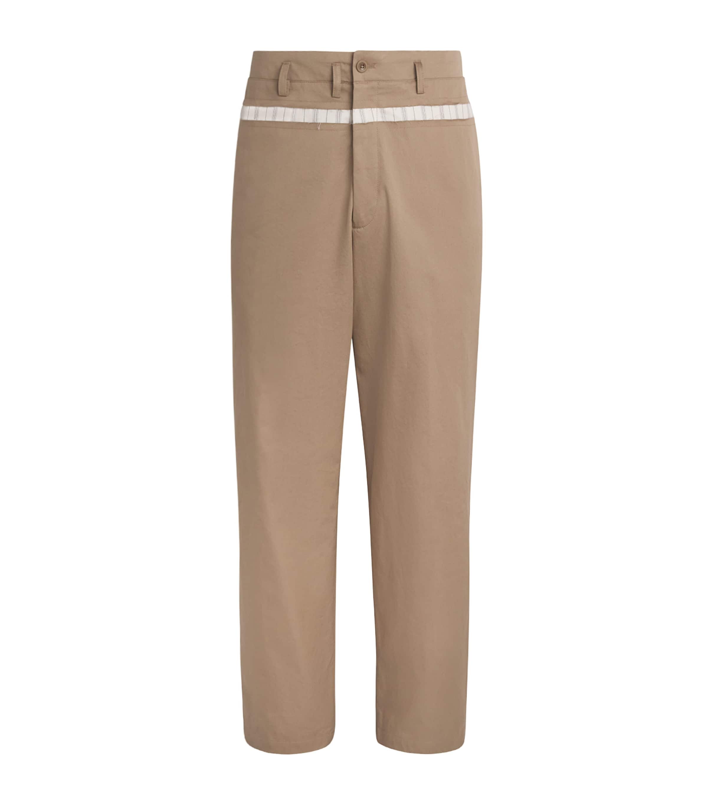 Maison Margiela Mens Waxed Cotton Wide-Leg Trousers Tawny Image 1