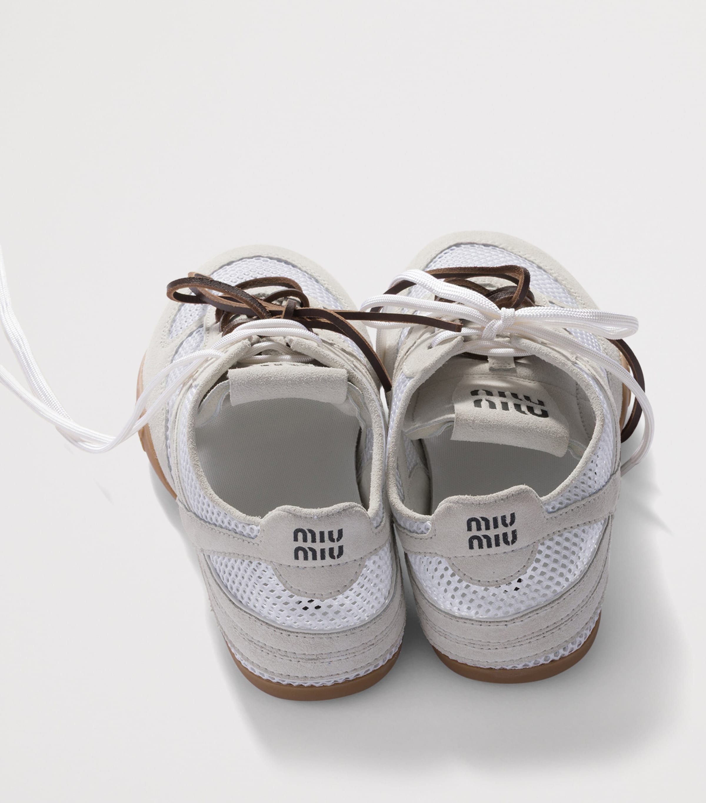 Miu Miu Suede-Mesh Gymnasium Sneakers Image 3