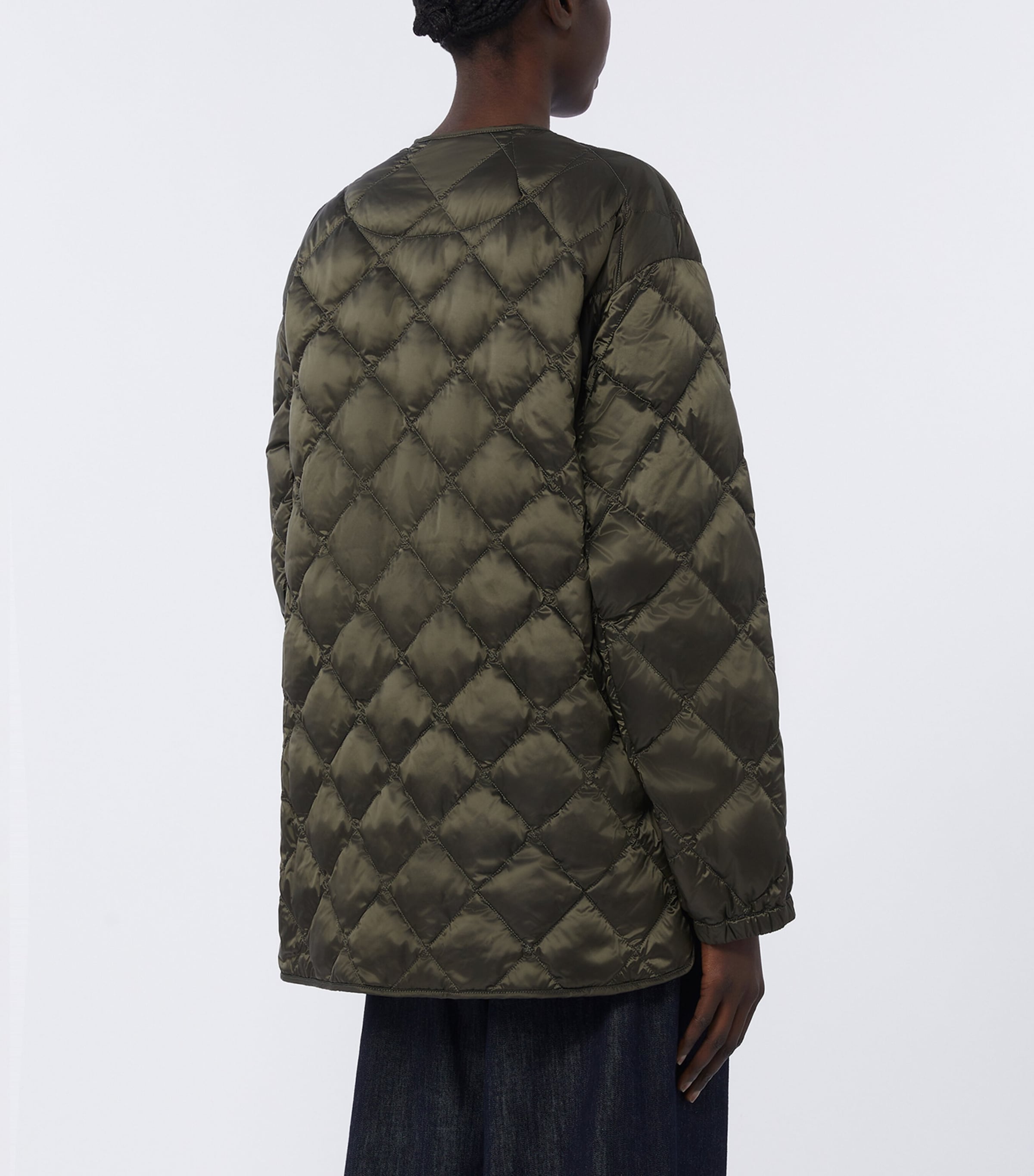 Down Diamond-Quilted Jacket DARK GREEN Image 4