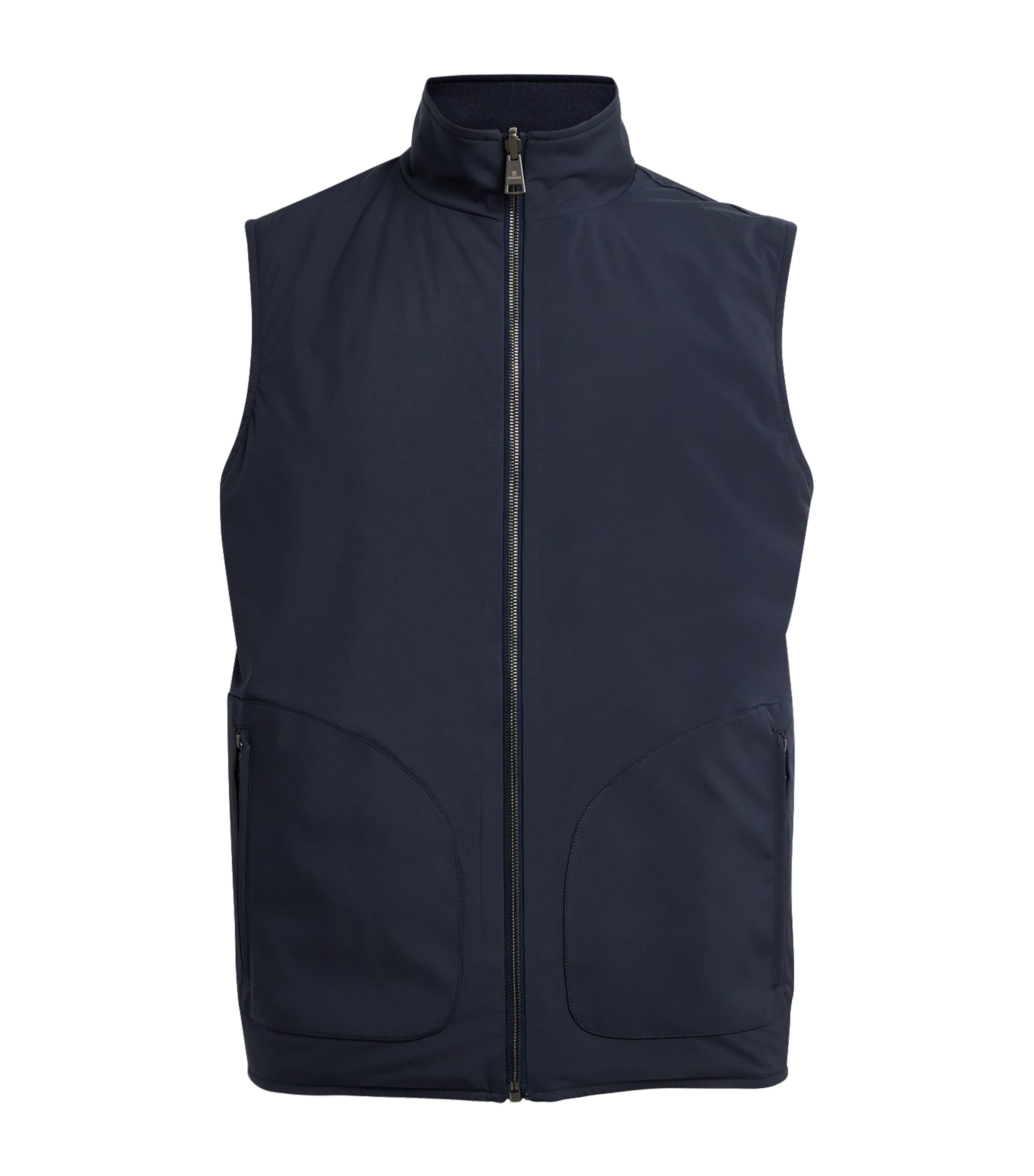 Fioroni Cashmere Mens Virgin Wool Down Reversible Gilet Image 1