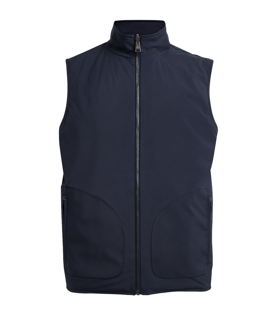 Fioroni Cashmere Mens Virgin Wool Down Reversible Gilet Image 1