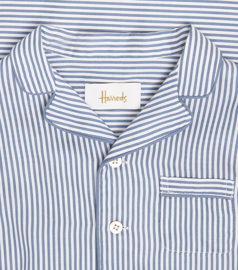 Harrods Cotton Stripe Pyjamas (2-8 Years) Blue Image 4