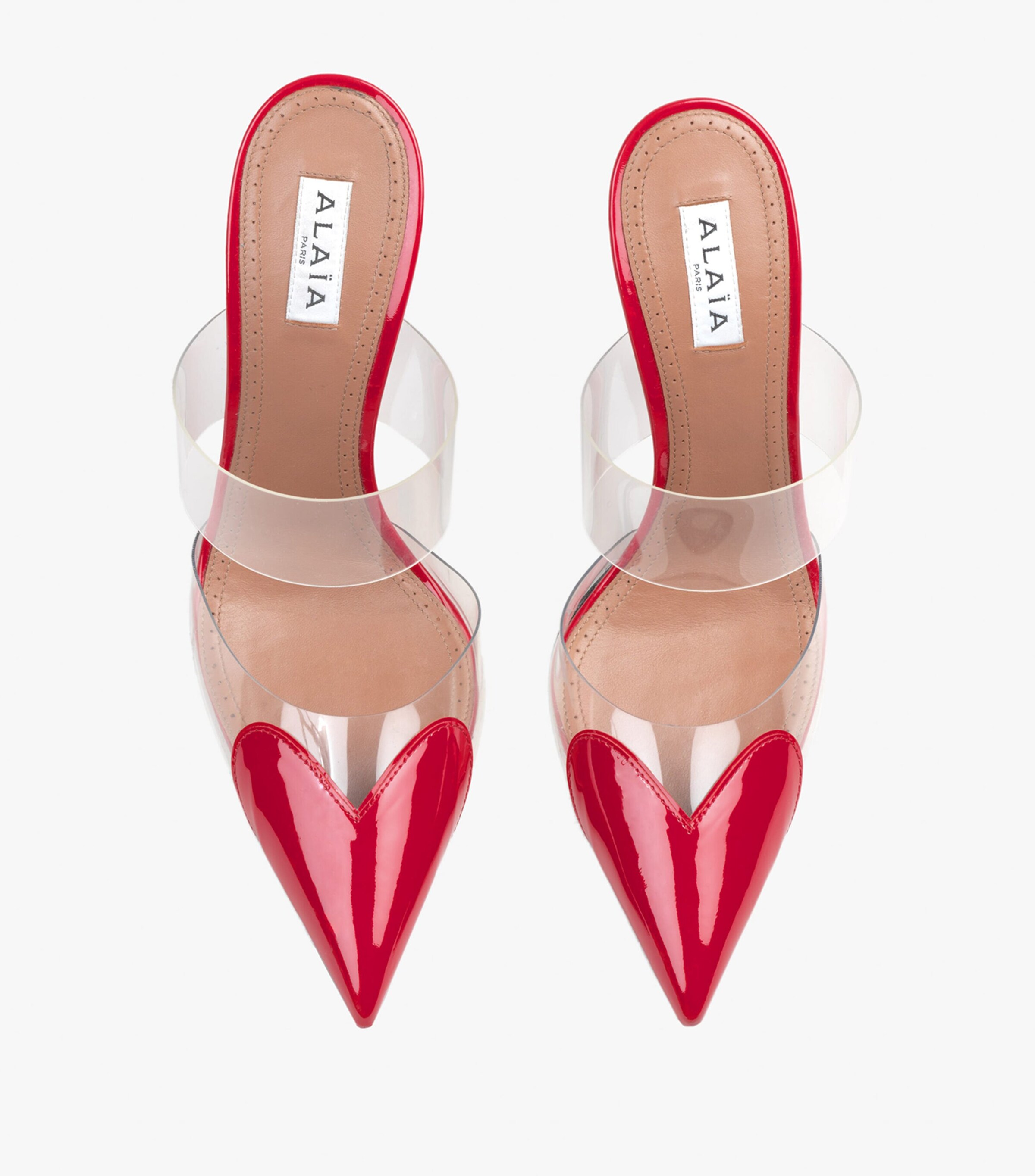 国内未入荷カラー★ ALAIA Le coeur 90 dark red mules Alaïa | Coeur 90 dark red patent slingbacks | Savannahs