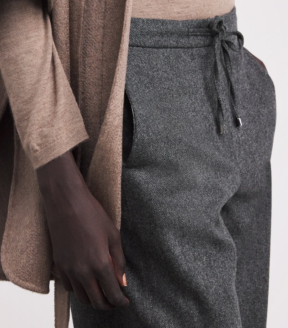 Wool-Cashmere Drawstring Trousers BLACK Image 6