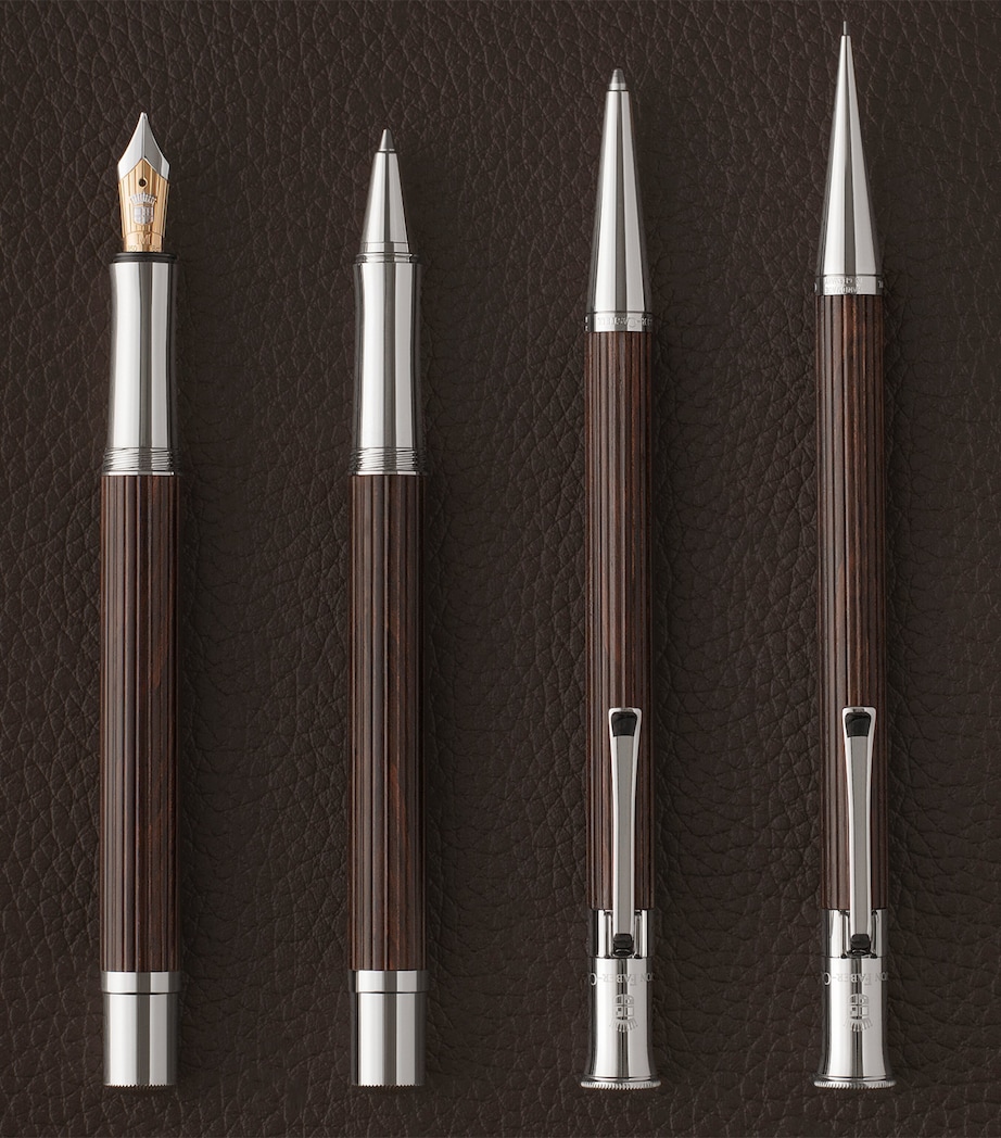 Wool and Platinum-Plated Classic Rollerball Pen DARK-BROWN WOOD Image 3