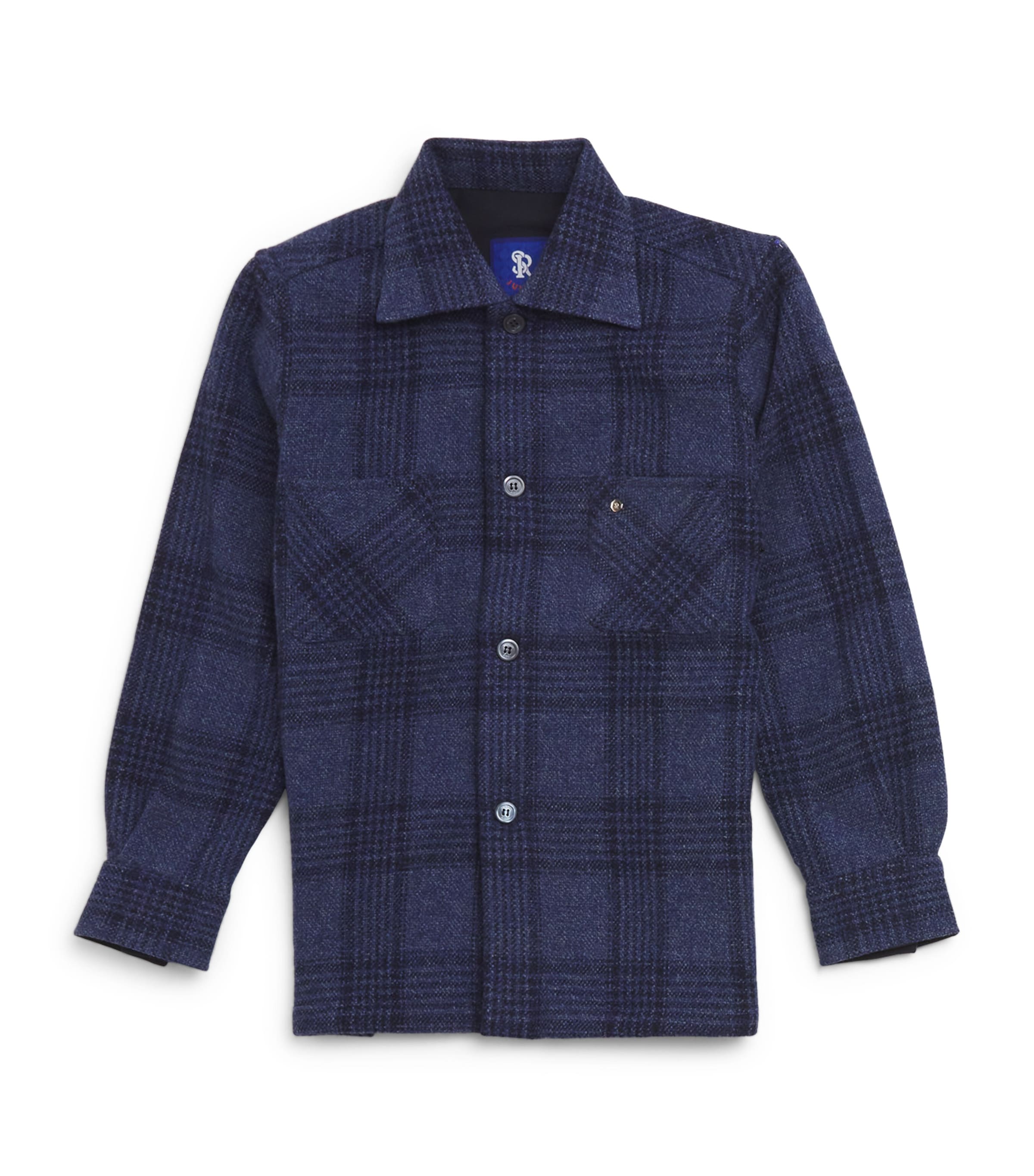 Shop Stefano Ricci Wool-cashmere Check Shirt In Blue