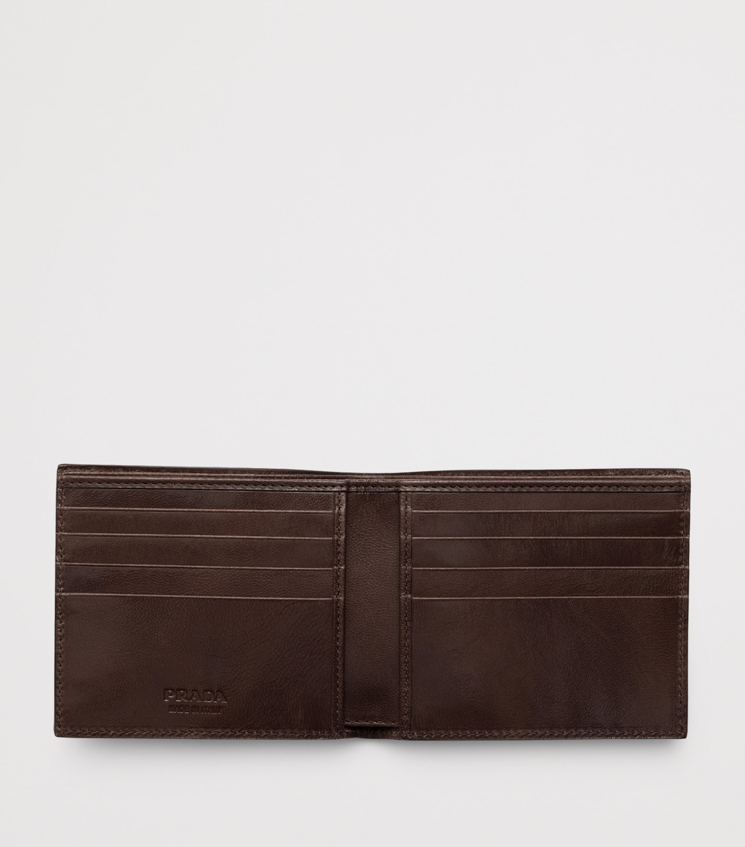 Prada Leather Woven Wallet Brown Image 2