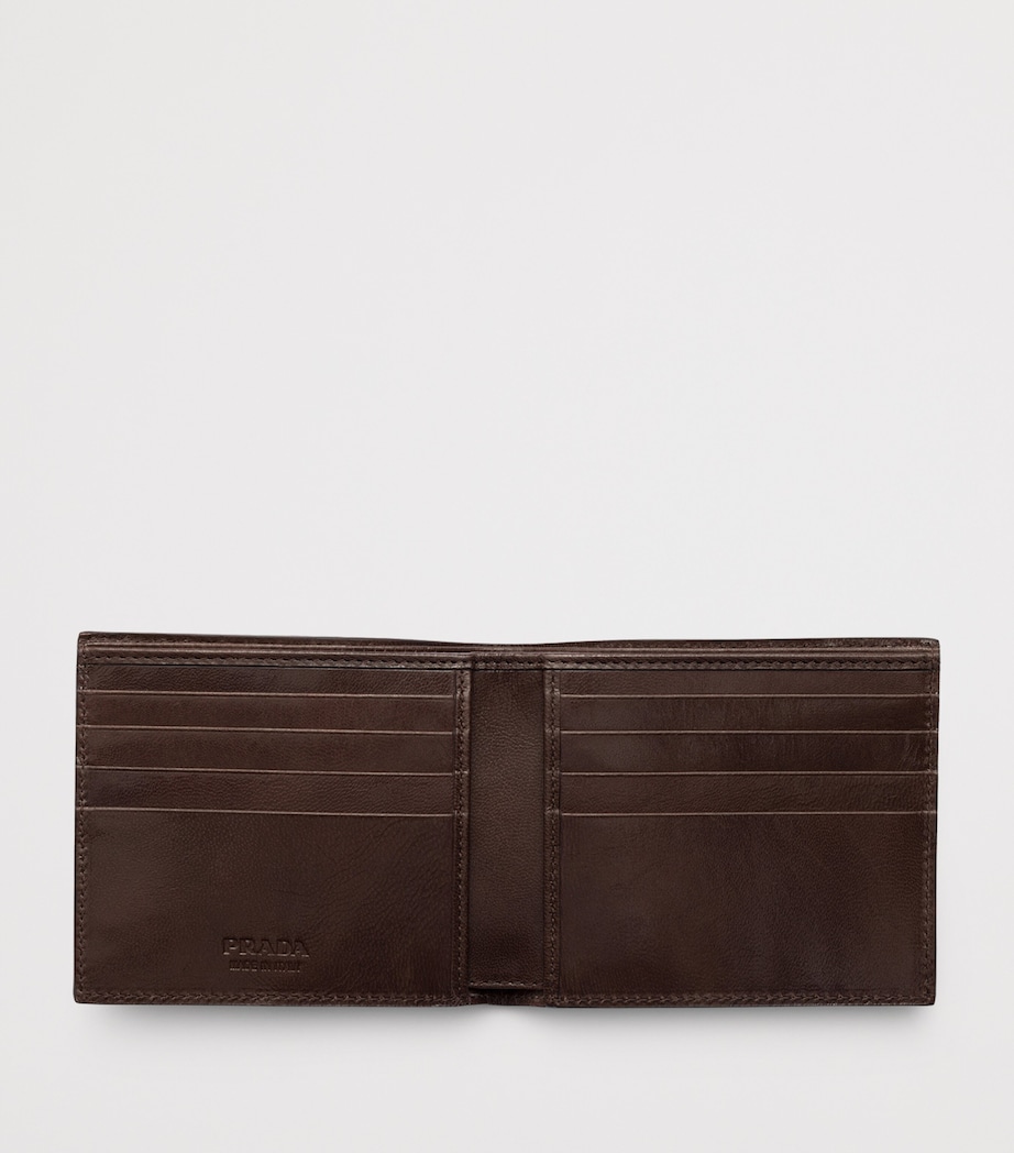 Prada Leather Woven Wallet Brown Image 2