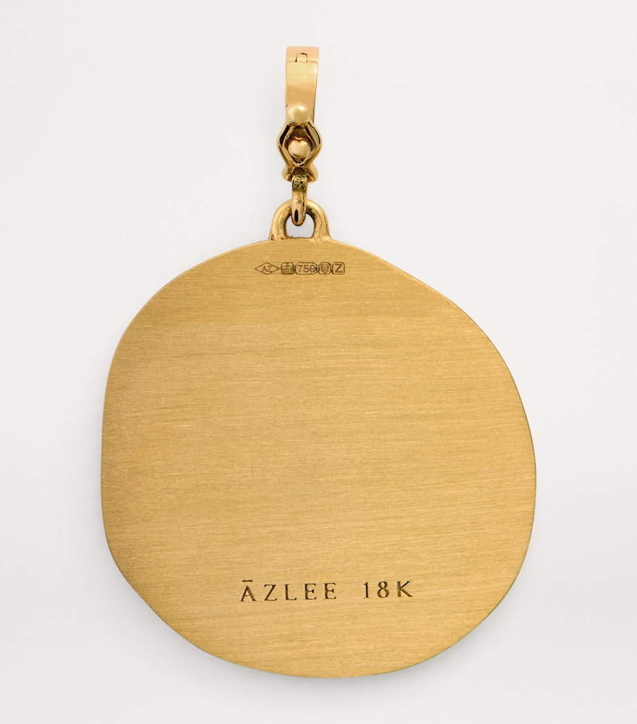 Large Yellow Gold and Diamond Goddess Coin Charm YELLOW GOLD Image 3