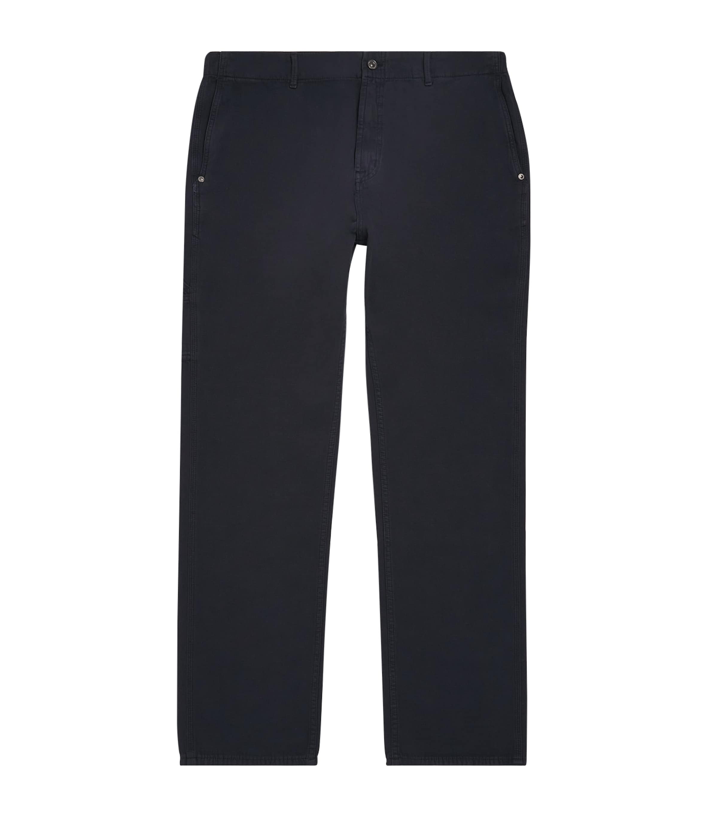 7 For All Mankind Cotton-linen Carpenter Chinos In Blue