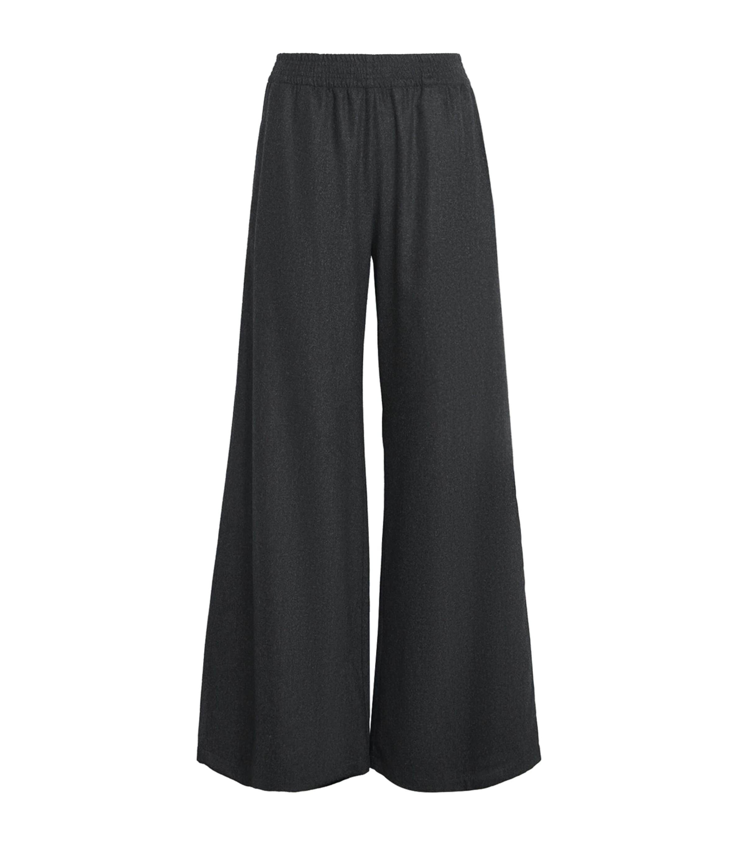 Fabiana Filippi Relaxed Wide-leg Viscose Trousers With Elastic Waistband In Black