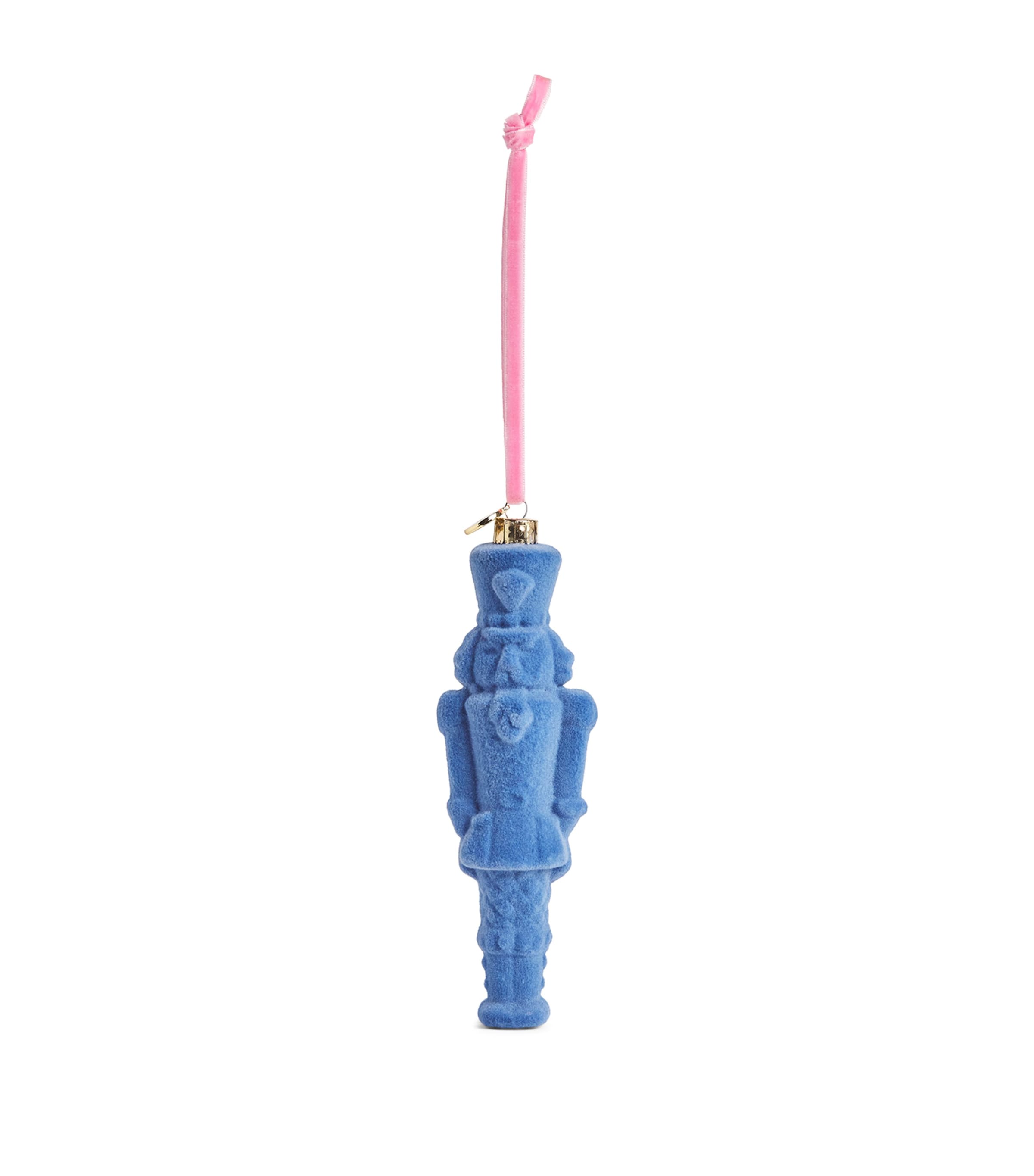 Harrods Velvet Nutcracker Tree Decoration In Blue