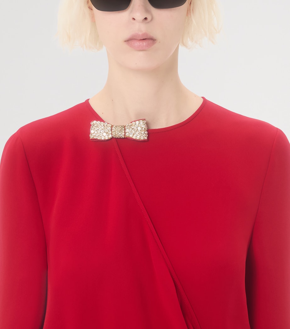 Silk Embroidered Midi Dress R9M Image 7