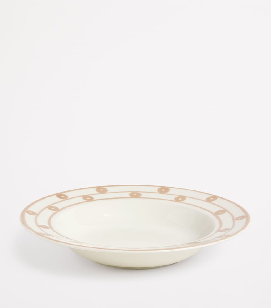 Porcelain Serenity Soup Plate (26cm) BEIGE ON WHITE Image 2