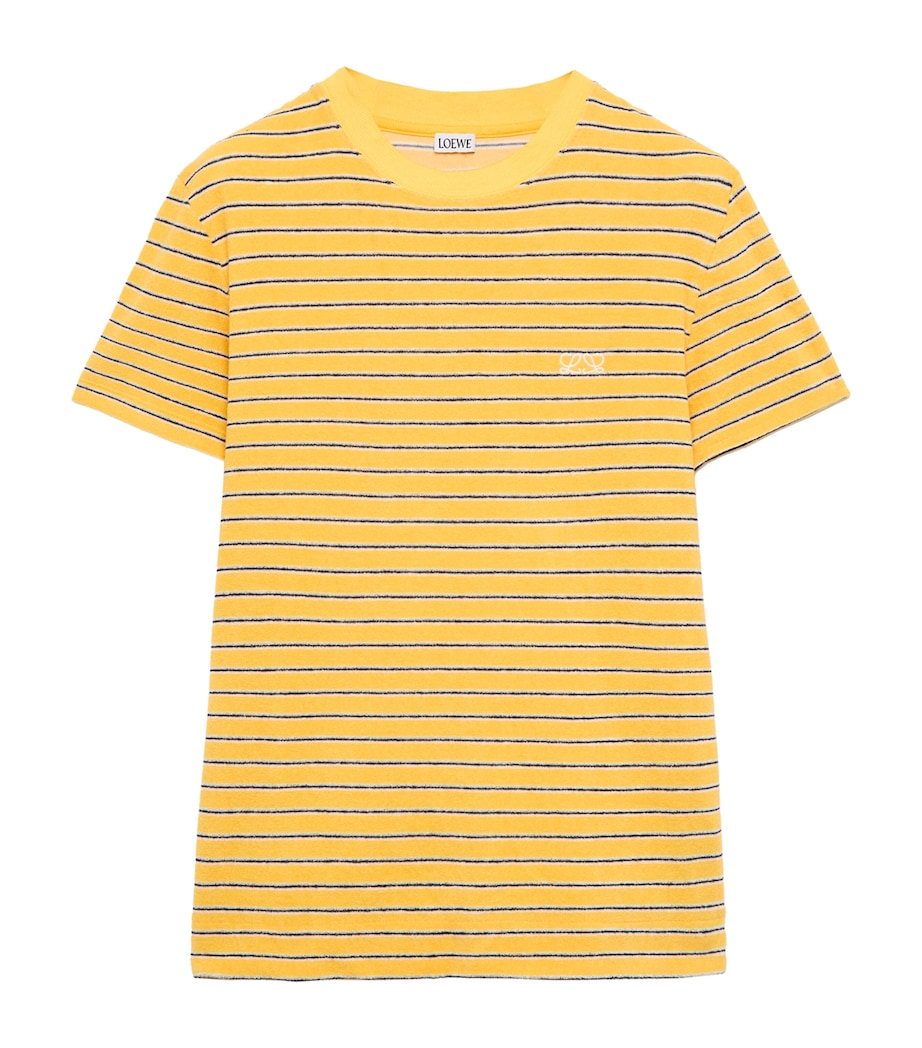 LOEWE Mens Cotton-Blend Stripe T-Shirt Yellow/navy Image 1