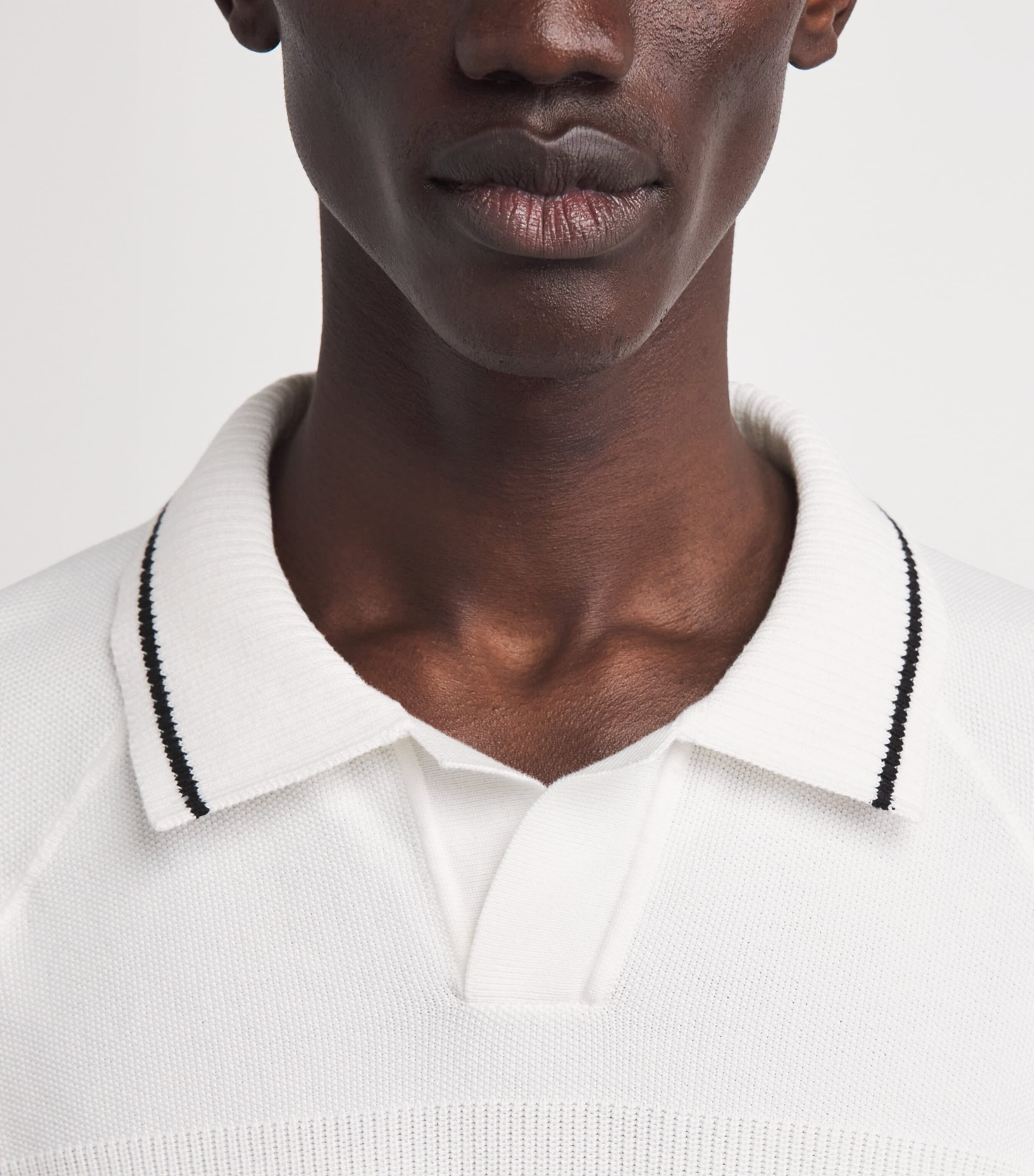BOSS Mens Cotton Open-Collar Polo Shirt White Image 3