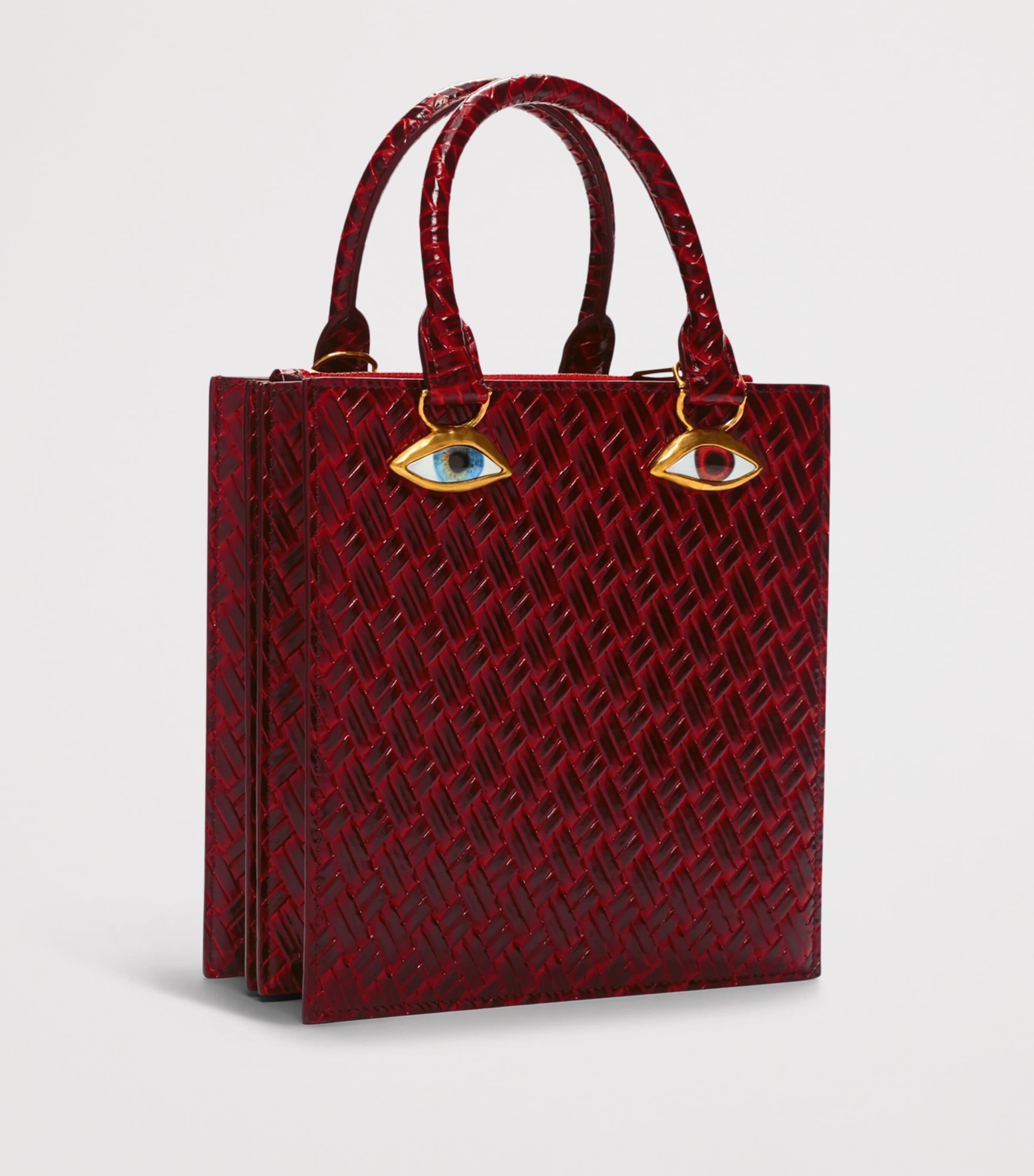 Schiaparelli Leather Face Top-Handle Bag Burgundy Image 4