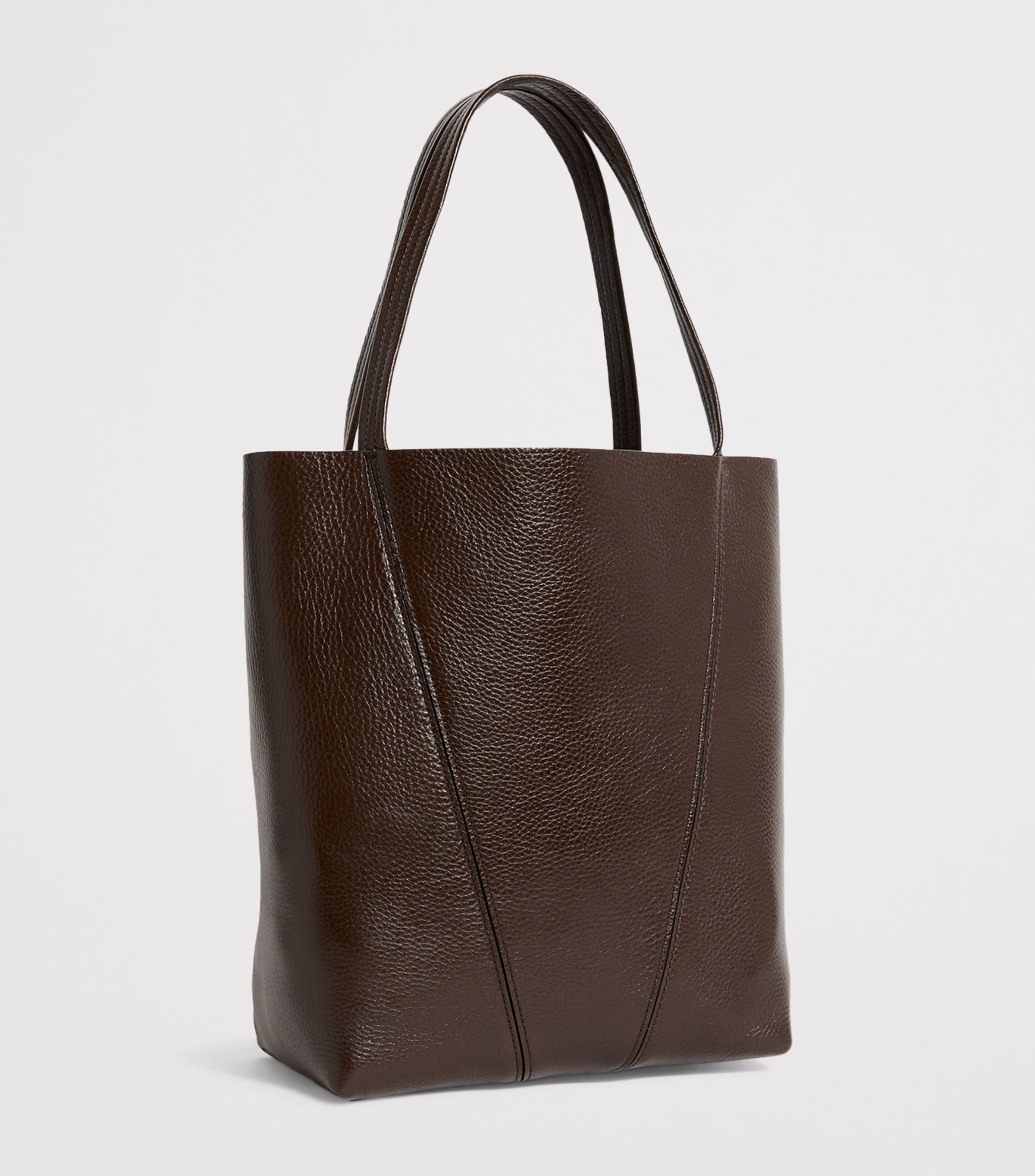SHOPPING TOTE BAG 38 IN BLACK CRUMPLED CALFSKIN