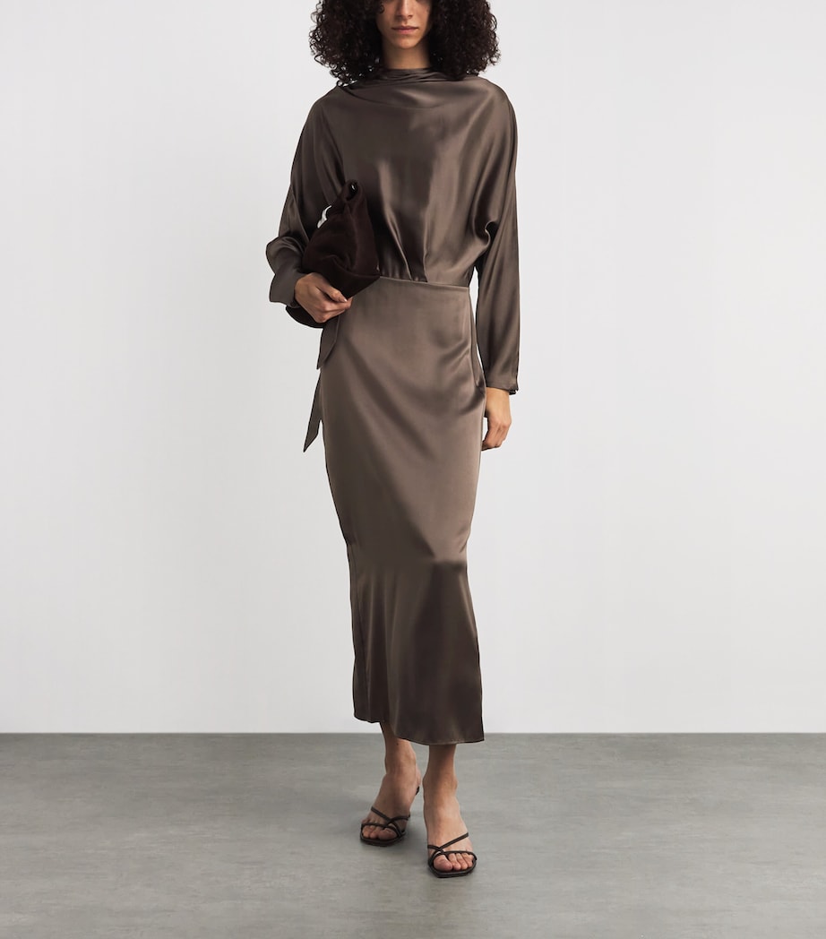 Silk-Blend Phoebe Maxi Dress TRUFFLE Image 2