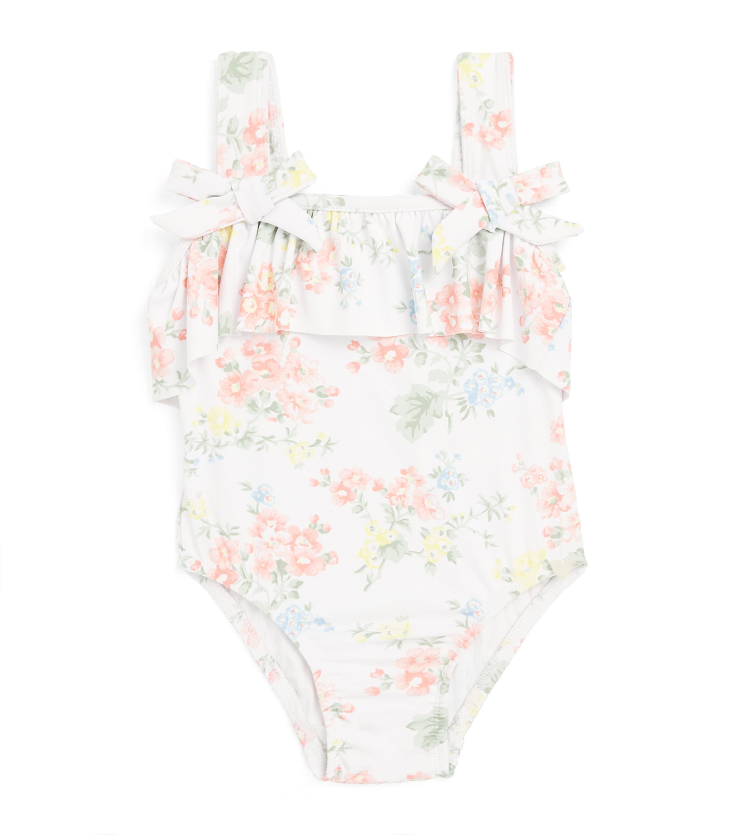 Tartine et Chocolat Ruffled Floral Swimsuit (3-36 Months) Nacre Image 1