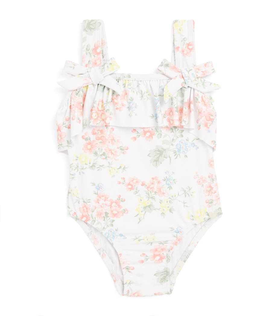 Tartine et Chocolat Ruffled Floral Swimsuit (3-36 Months) Nacre Image 1