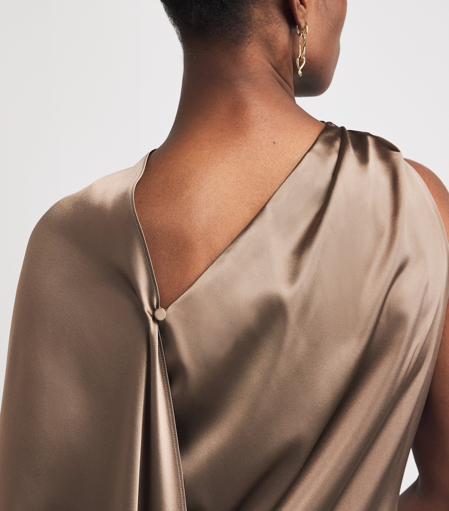 Silk One-Shoulder Maxi Dress MUD Image 6