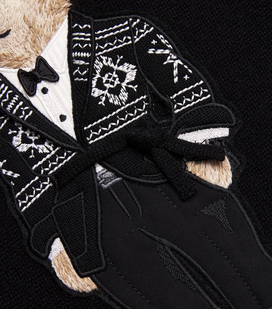 Crew-Neck Polo Bear Sweater BLACK Image 5
