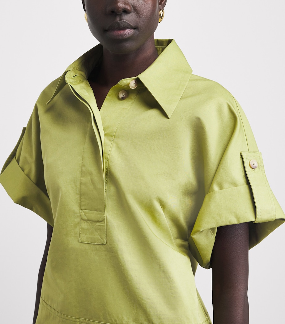 Joseph Womens Cotton-Linen Ali Mini Dress Pond Image 5