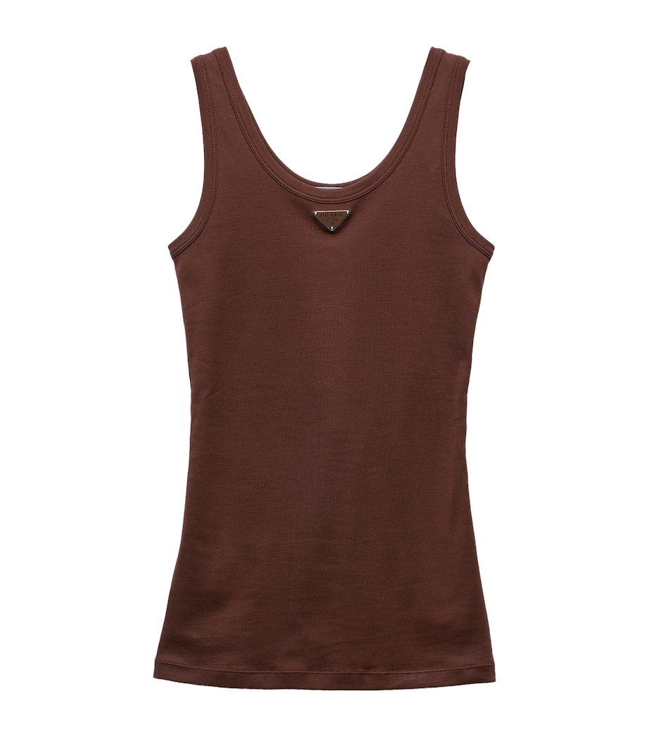 Prada Womens Ribbed Triangle Tank Top Image 1