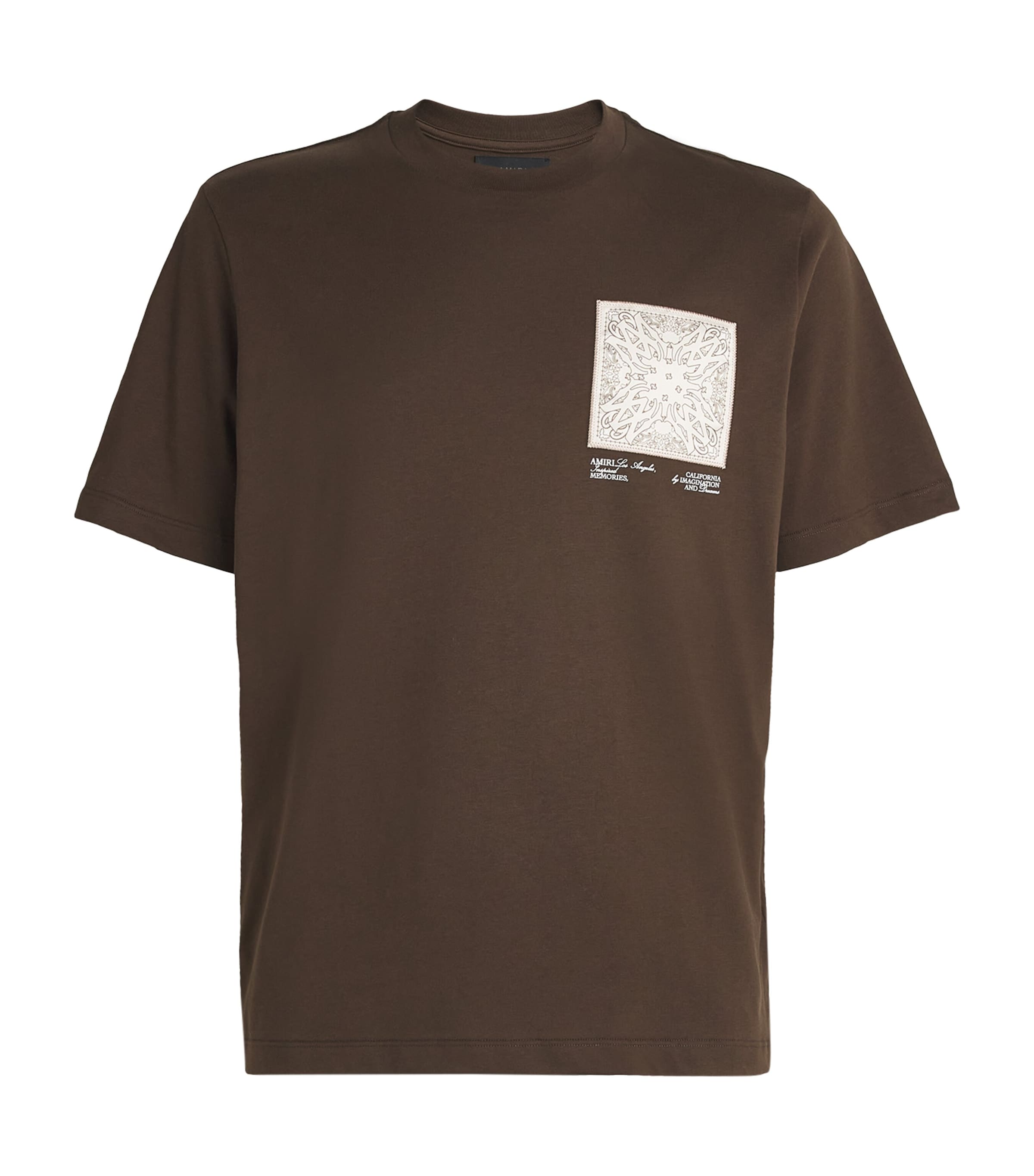 Amiri Cotton Bandana Print T-shirt In Brown