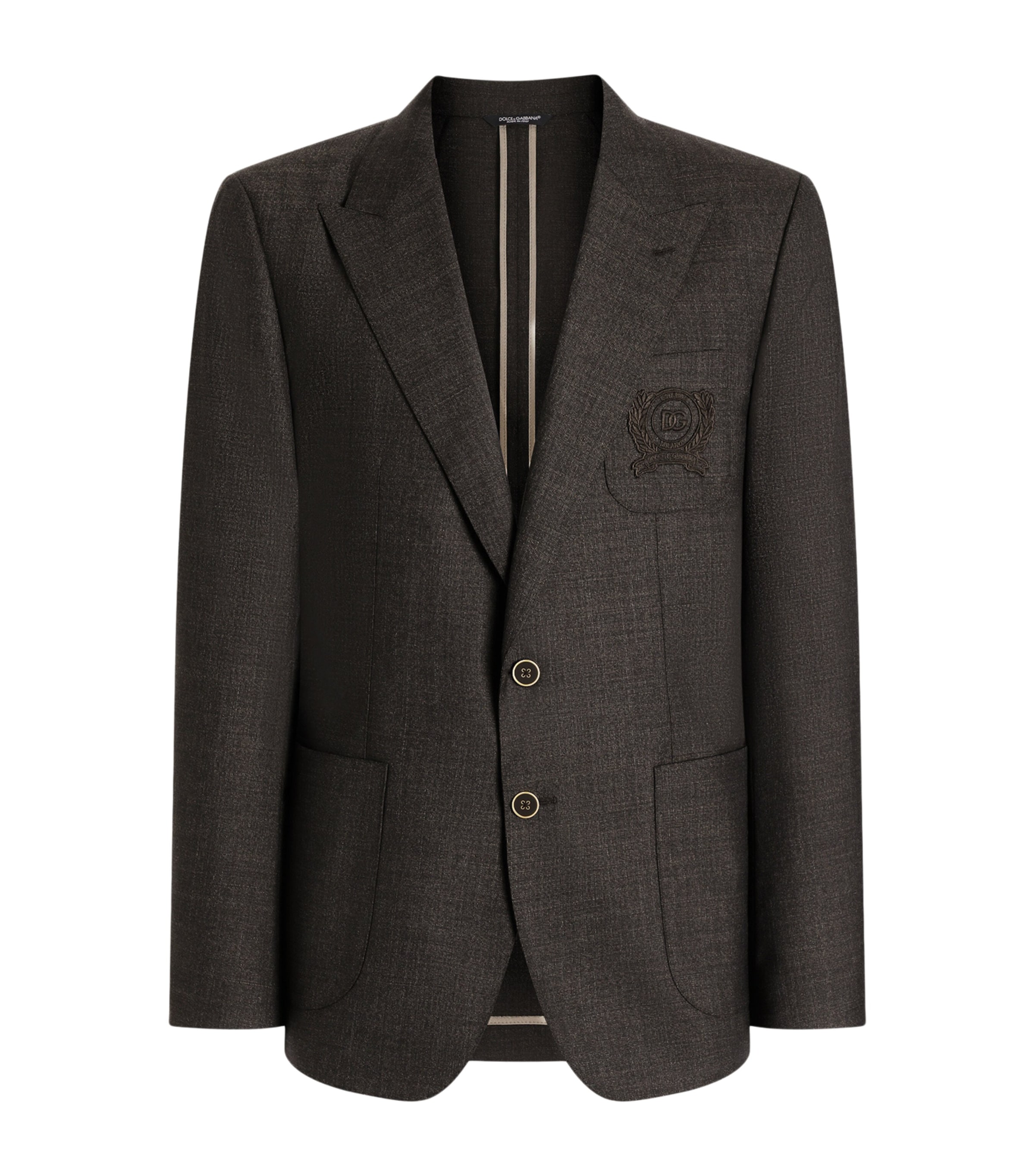 Dolce&Gabbana Mens Portofino Wool Canvas Blazer Whit Image 1