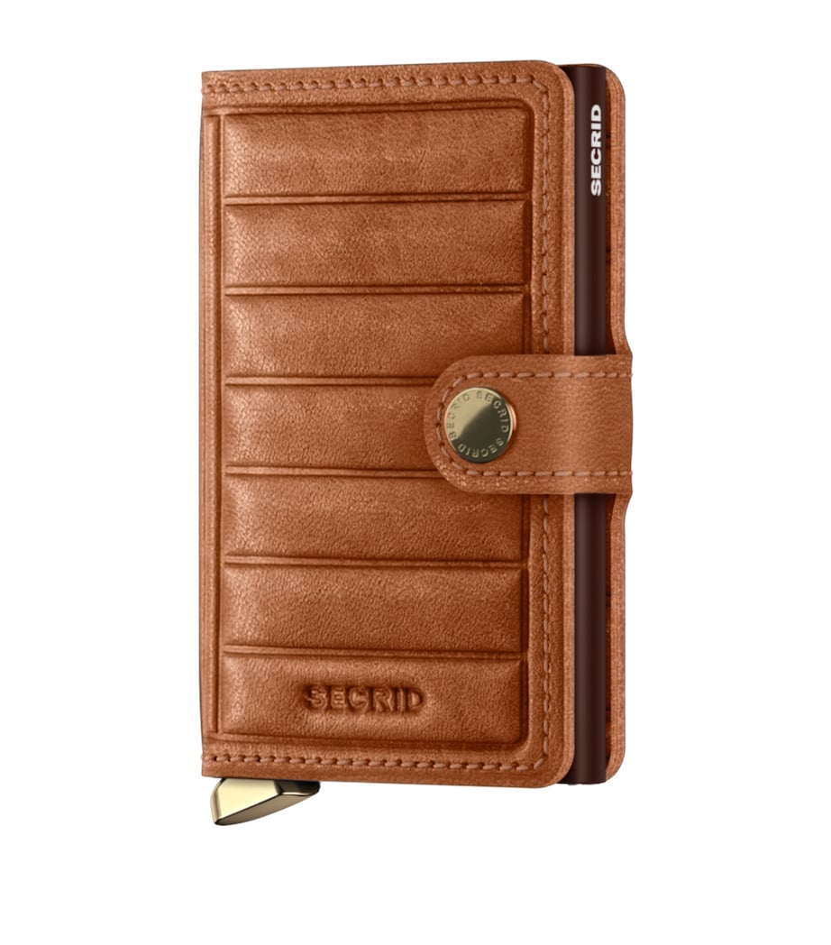 Leather Emboss Lines Miniwallet COGNAC Image 1