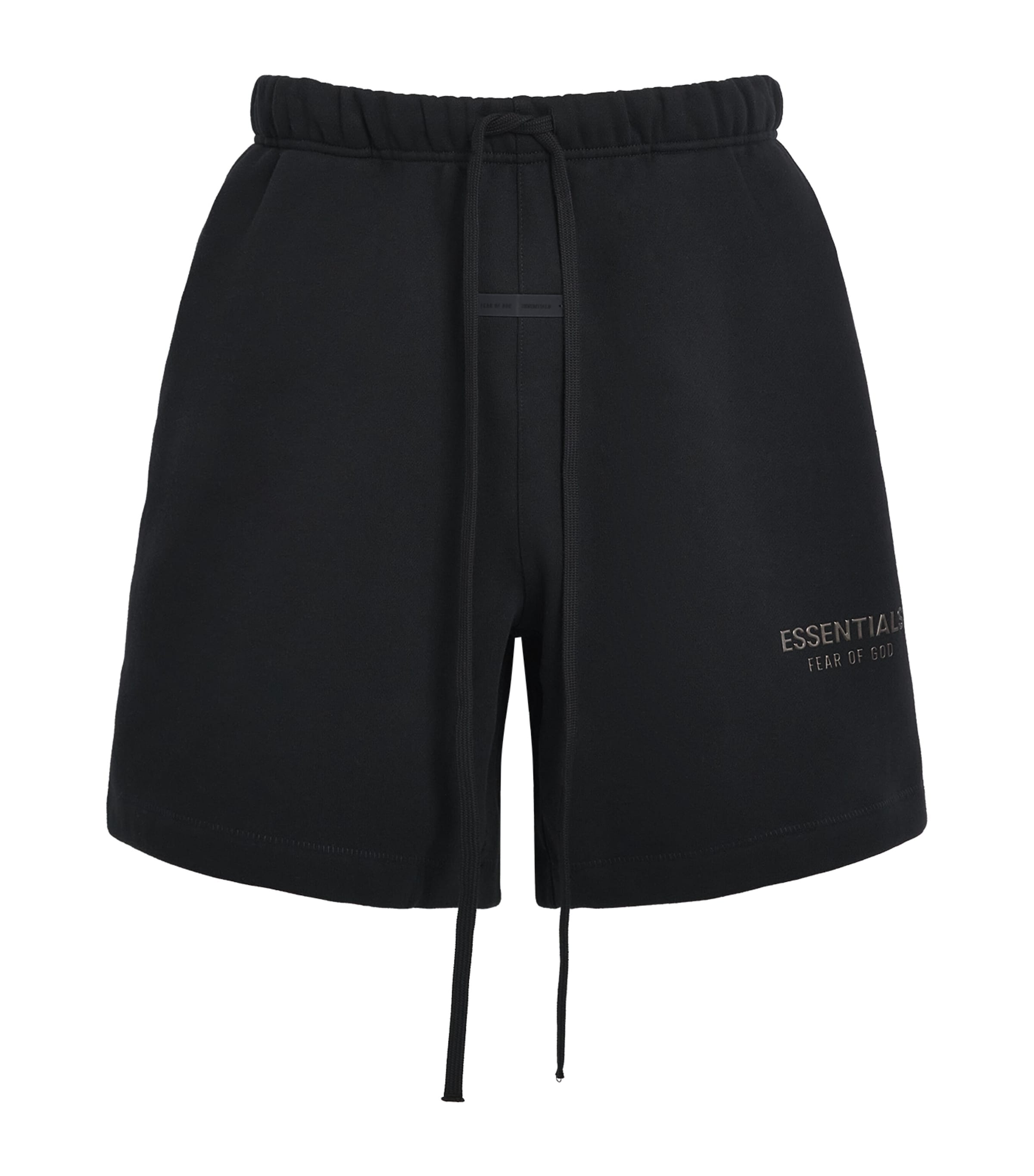 FEAR OF GOD ESSENTIALS Mens Cotton-Blend Logo Sweatshorts Jet Black Image 1