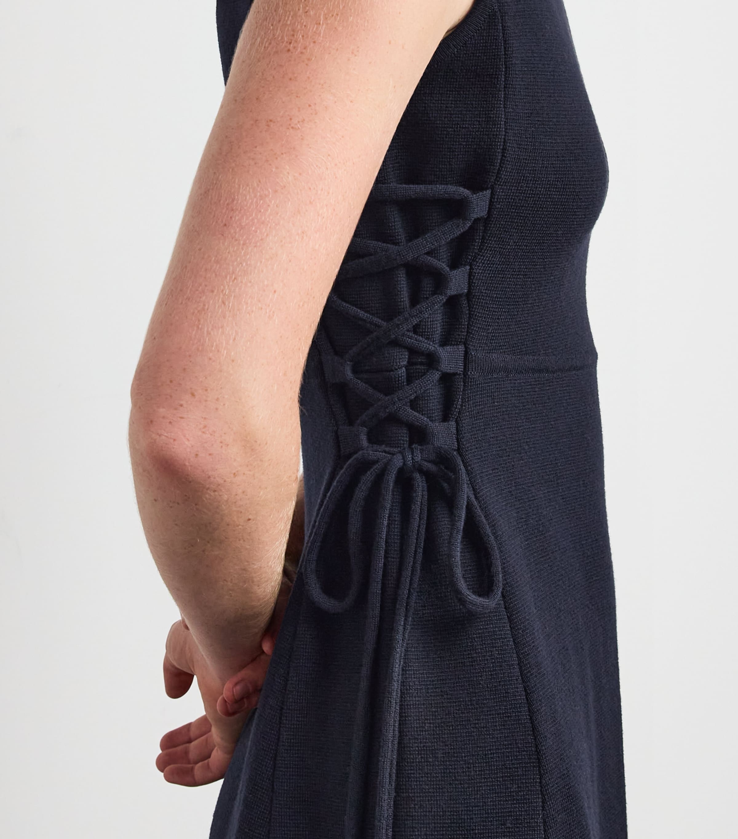 Virgin Wool Drawstring Midi Dress ULTRAMARINE Image 4