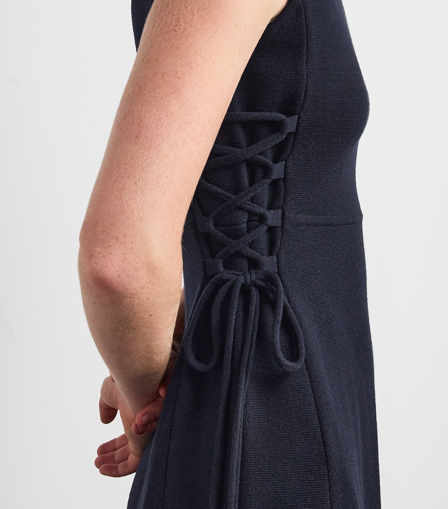 Virgin Wool Drawstring Midi Dress ULTRAMARINE Image 4