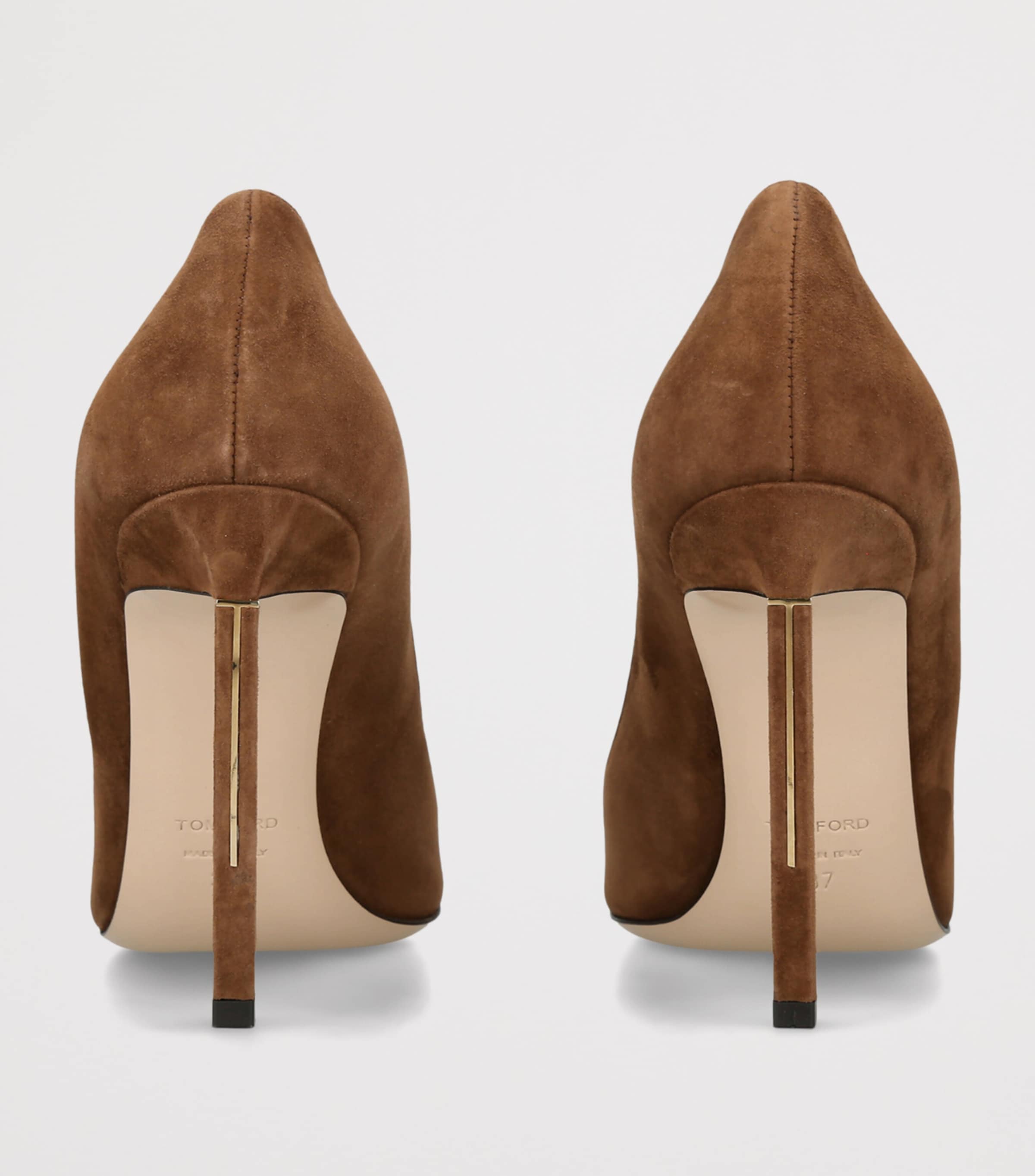 TOM FORD Suede Betty Pumps 105 Brown Image 4
