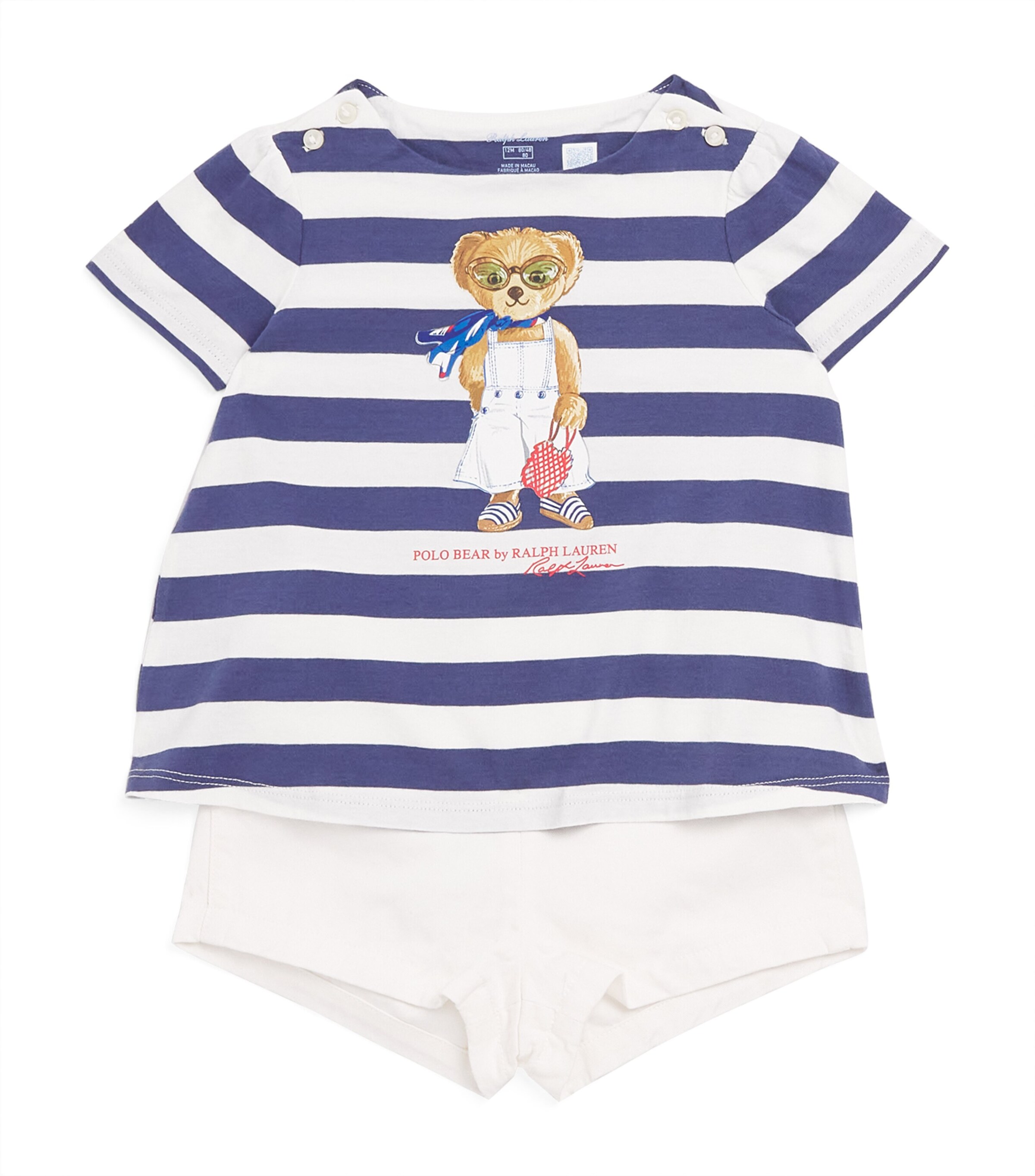 Ralph Lauren Kids Polo Bear T-Shirt and Shorts Set (3-24 Months) Image 3