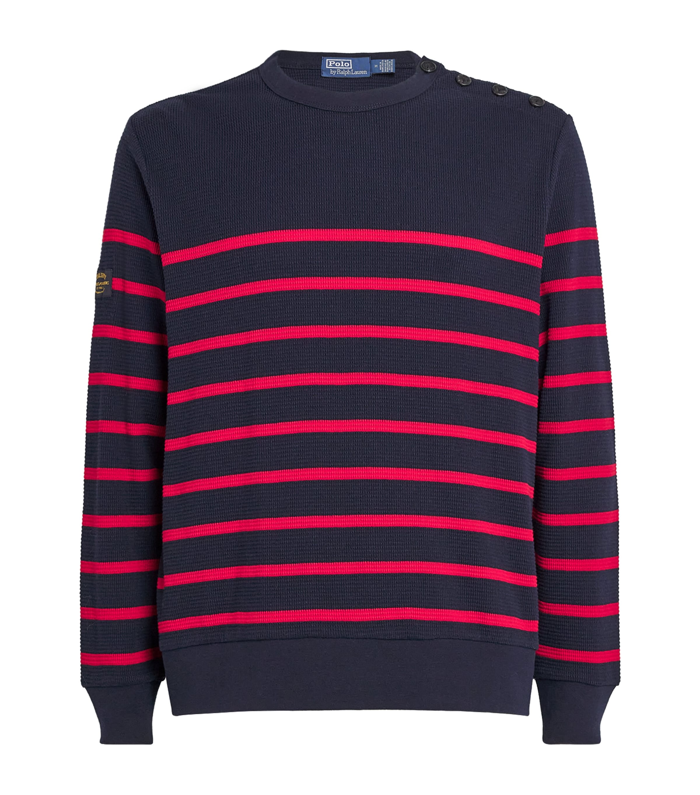 Polo Ralph Lauren Cotton Striped Sweater In Navy