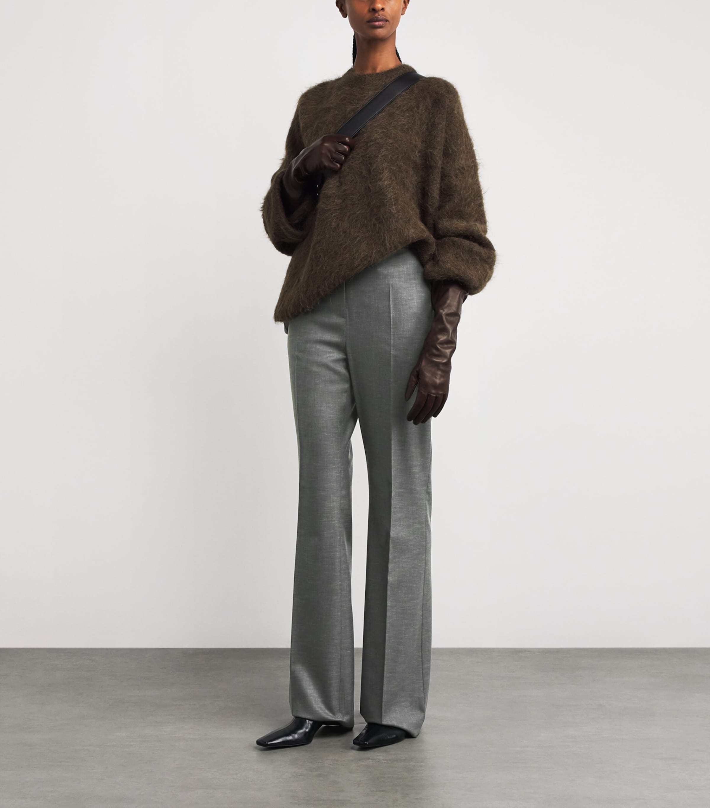 Stretch-Wool Sartoriale Flared Trousers KAKI Image 2
