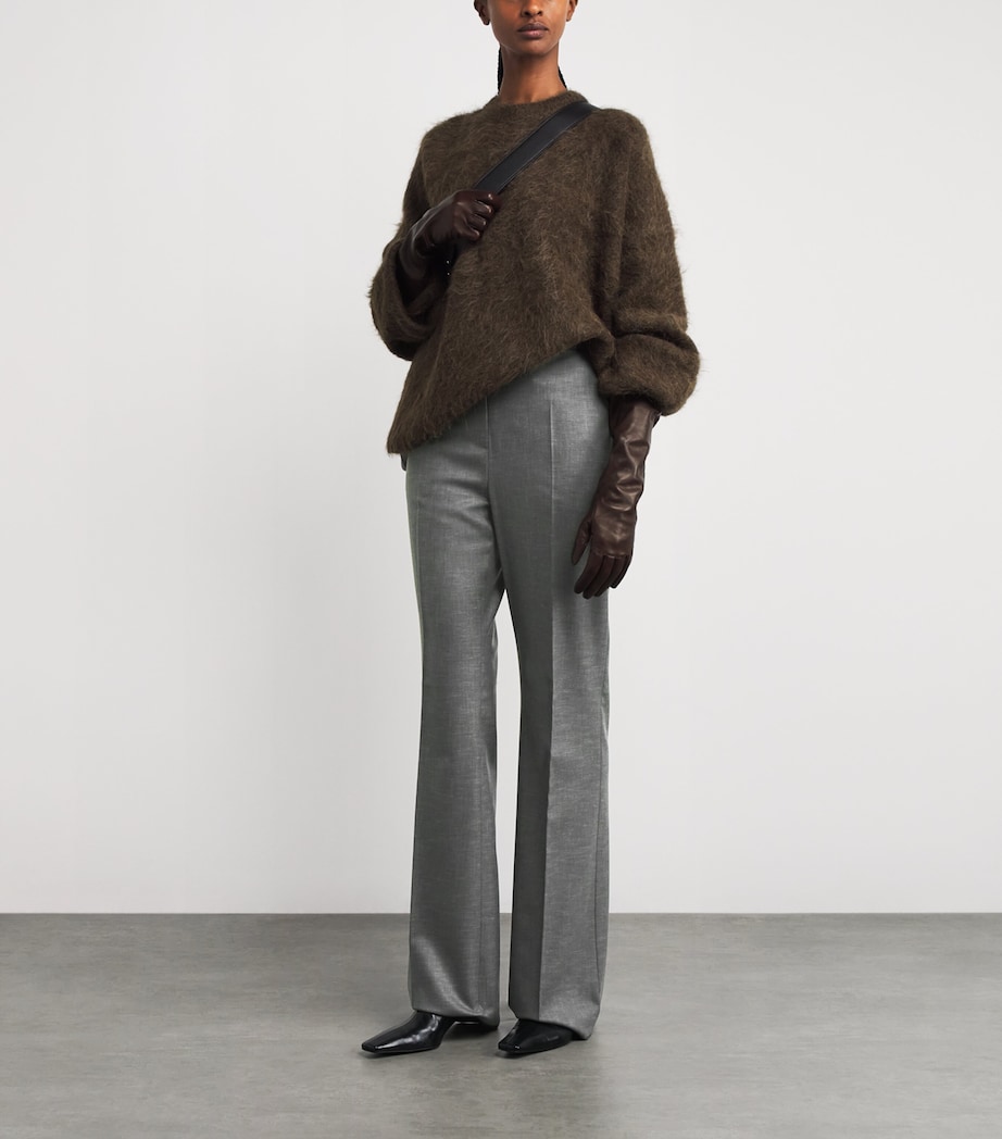 Stretch-Wool Flared Trousers KAKI Image 2