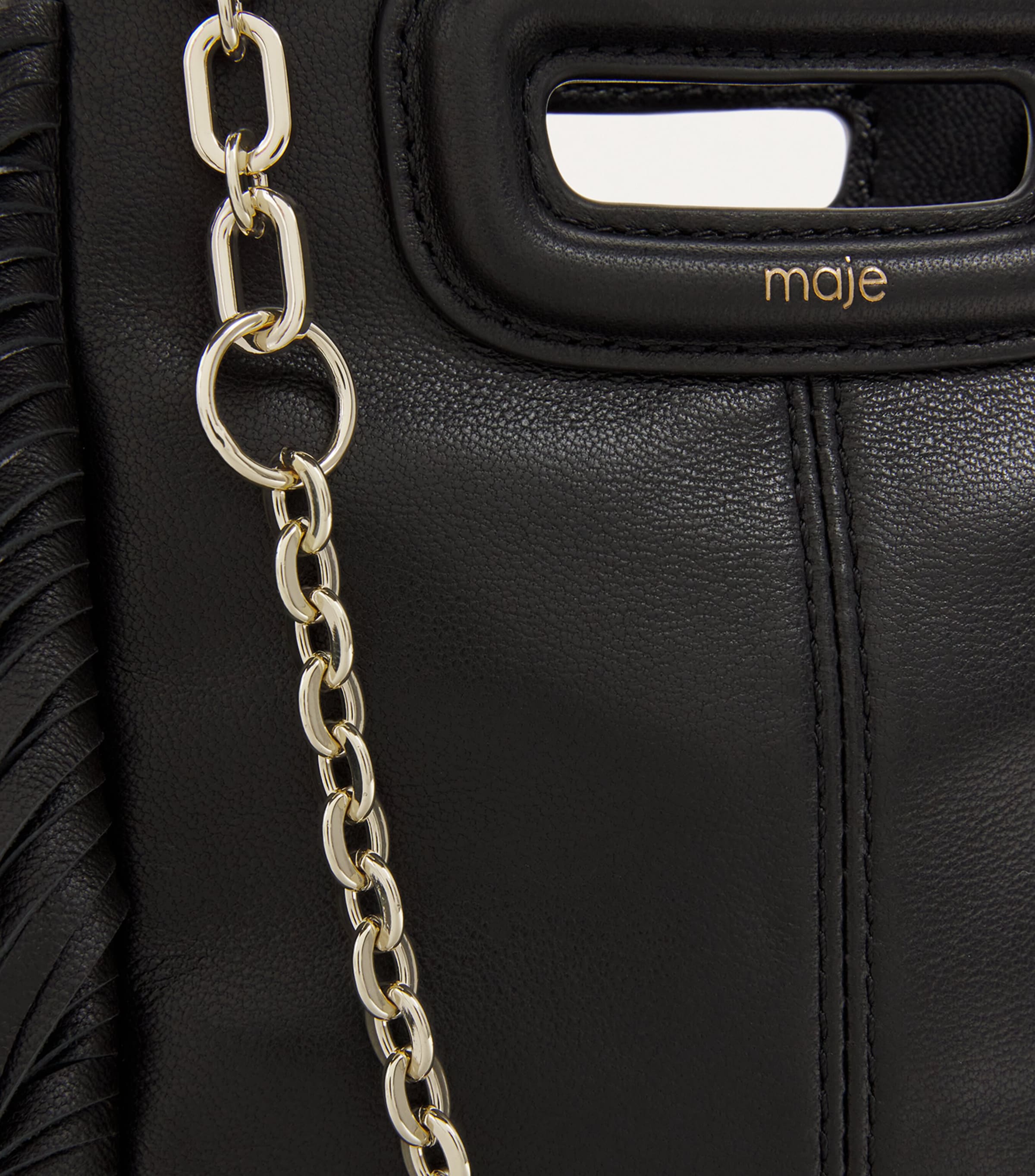 Mini Leather 'M' Top-Handle Bag BLACK Image 4