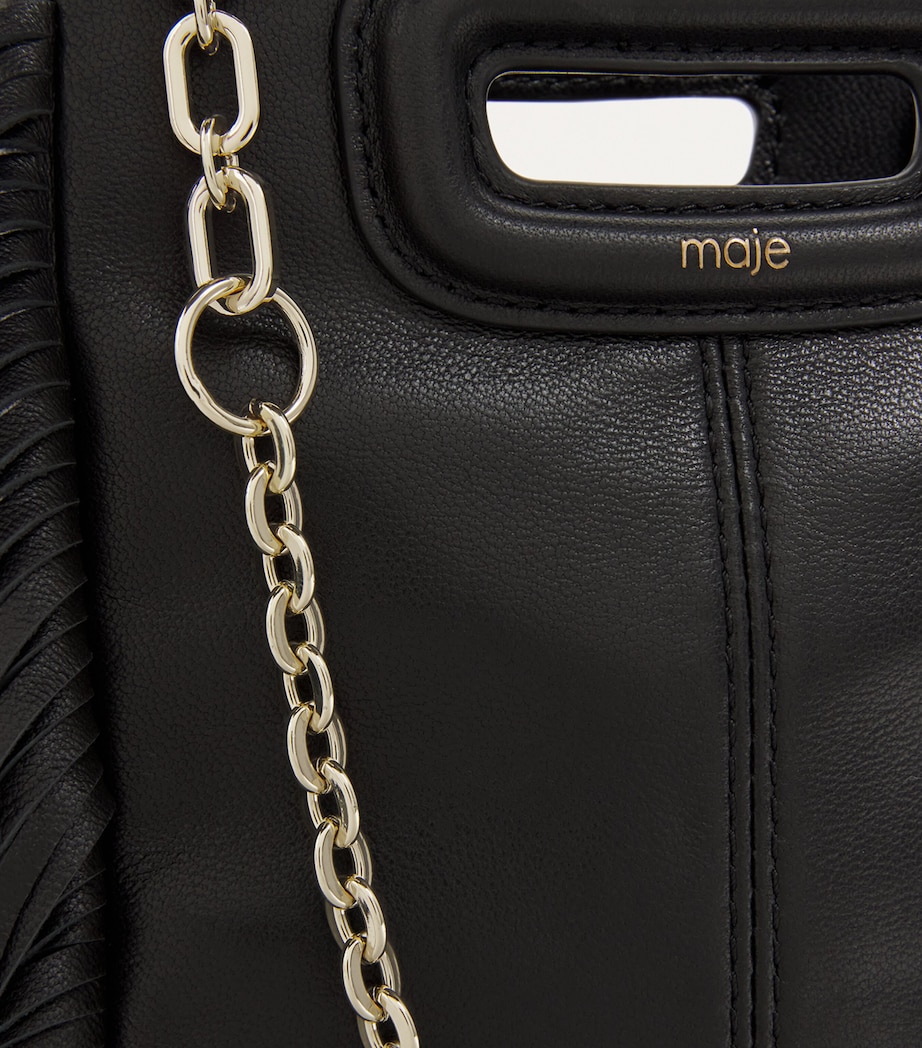 Mini Leather 'M' Top-Handle Bag BLACK Image 4