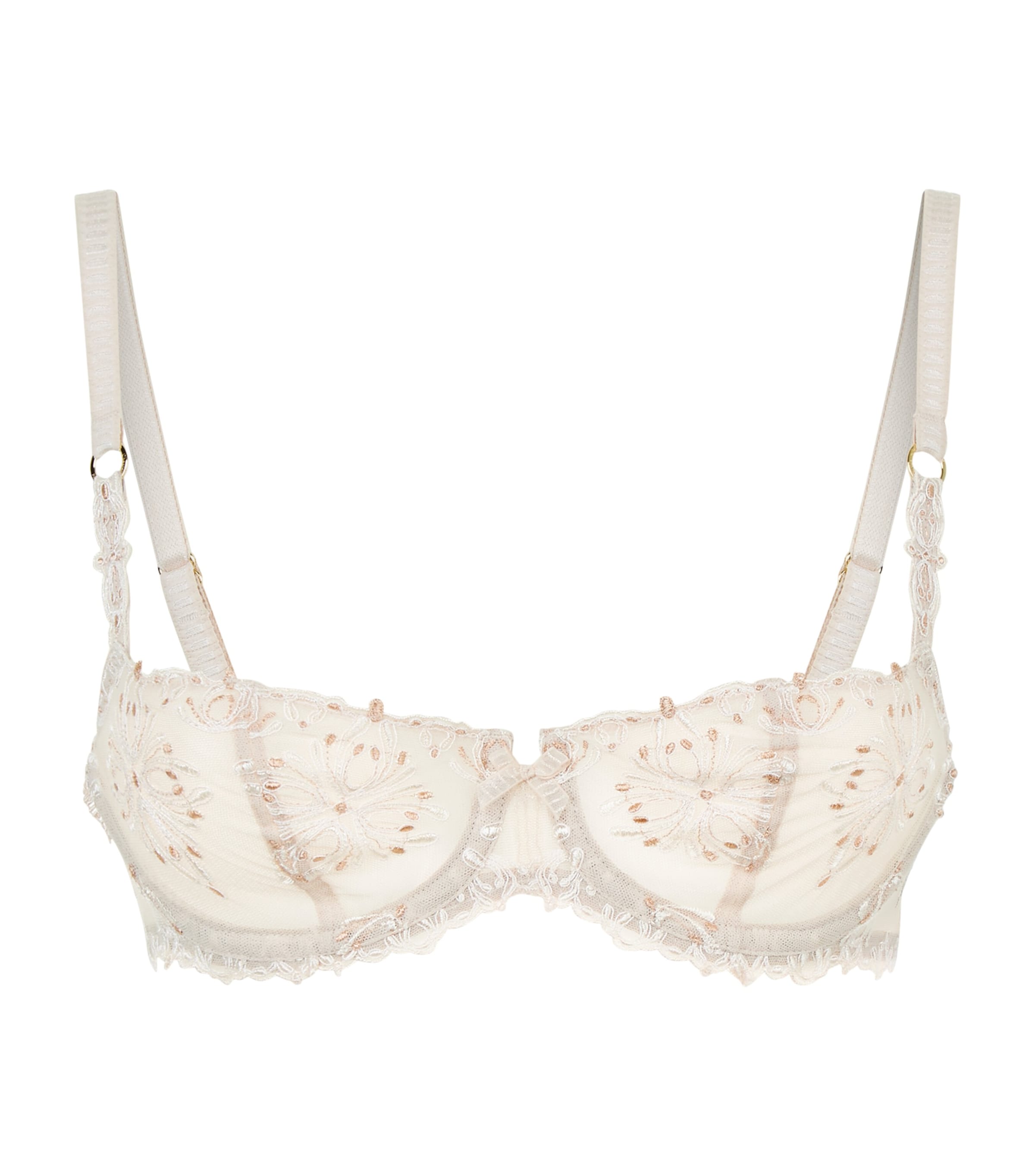 Chantelle Champs Elysees Semi-sheer Balconette Bra In Nude
