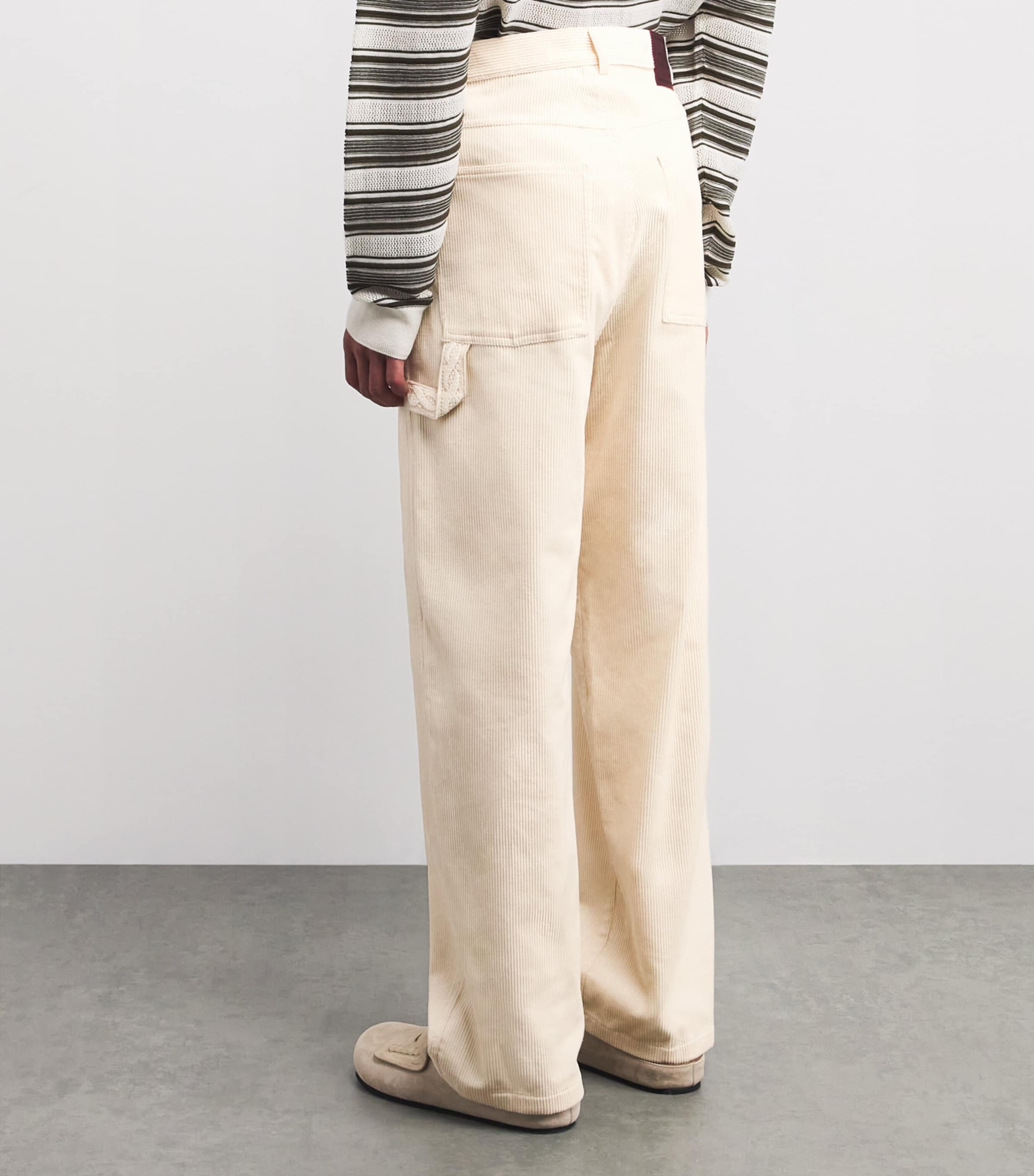 Drôle De Monsieur Mens Cotton Corduroy Trousers Ec / Ecru Image 4