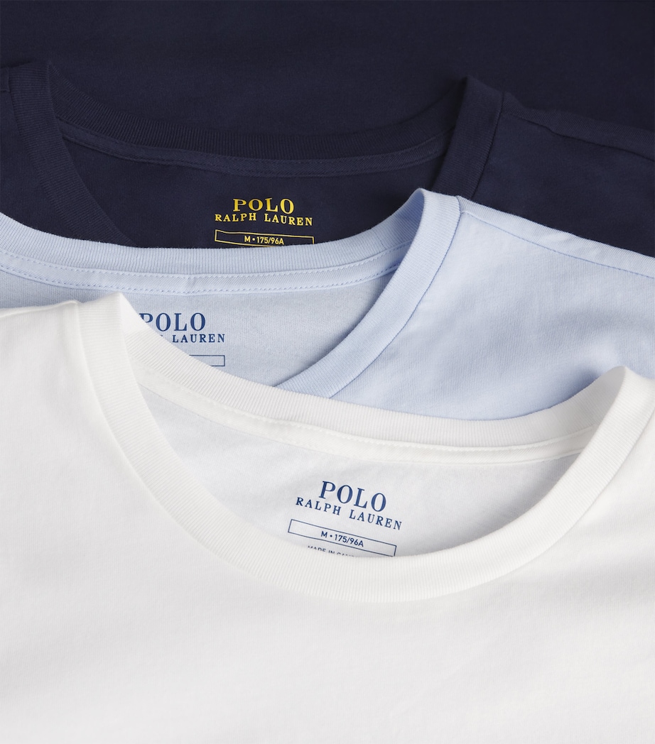 Cotton Crew-Neck T-Shirt (Pack of 3) NVY/WHT/OXF BLU Image 5